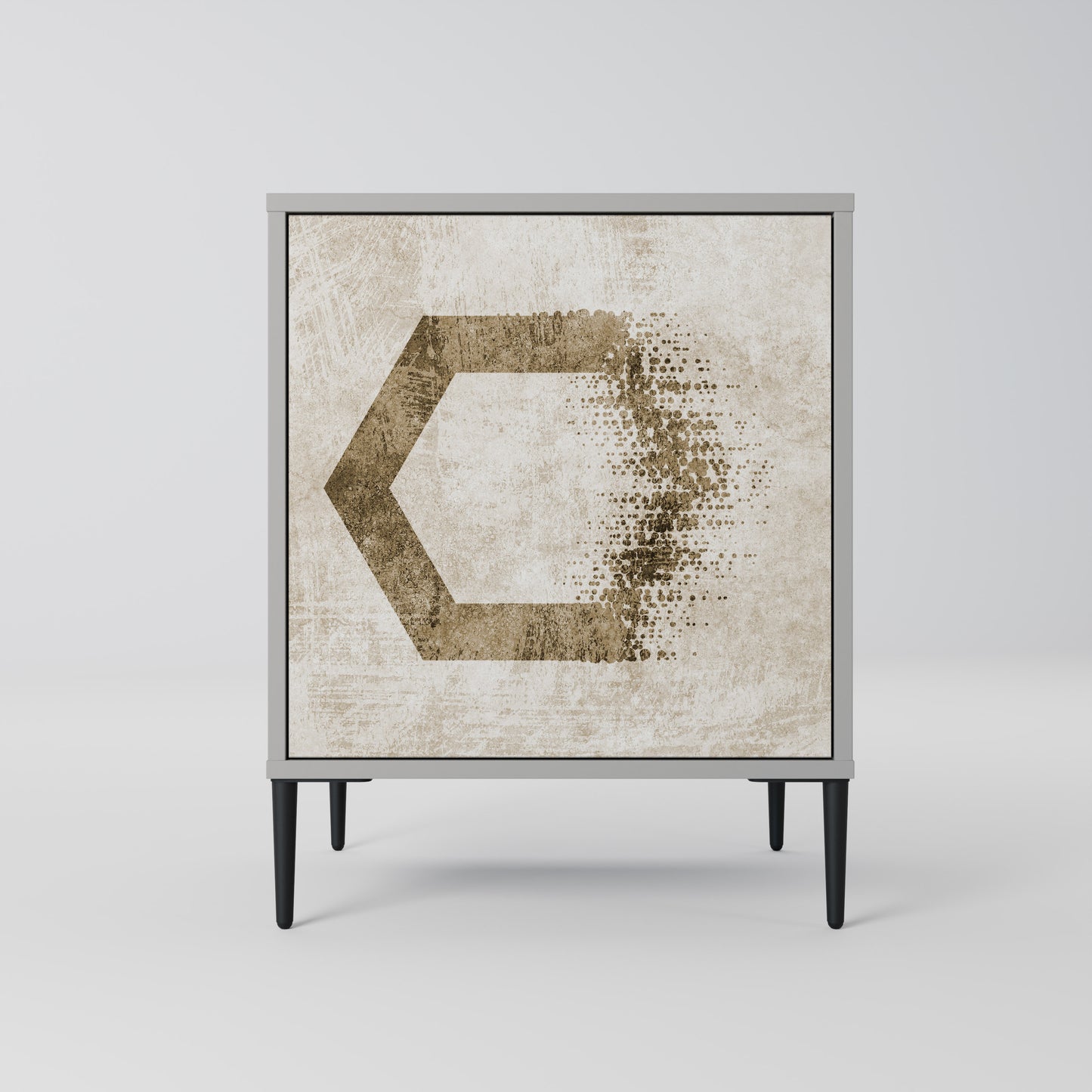 Credenza a 1 anta HEXAGONAL SHAPES in finitura grigia