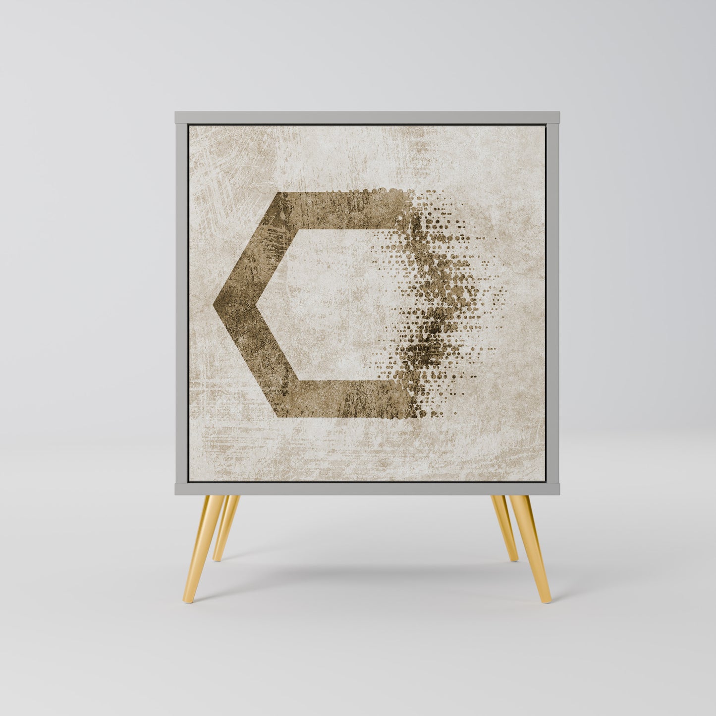 Credenza a 1 anta HEXAGONAL SHAPES in finitura grigia