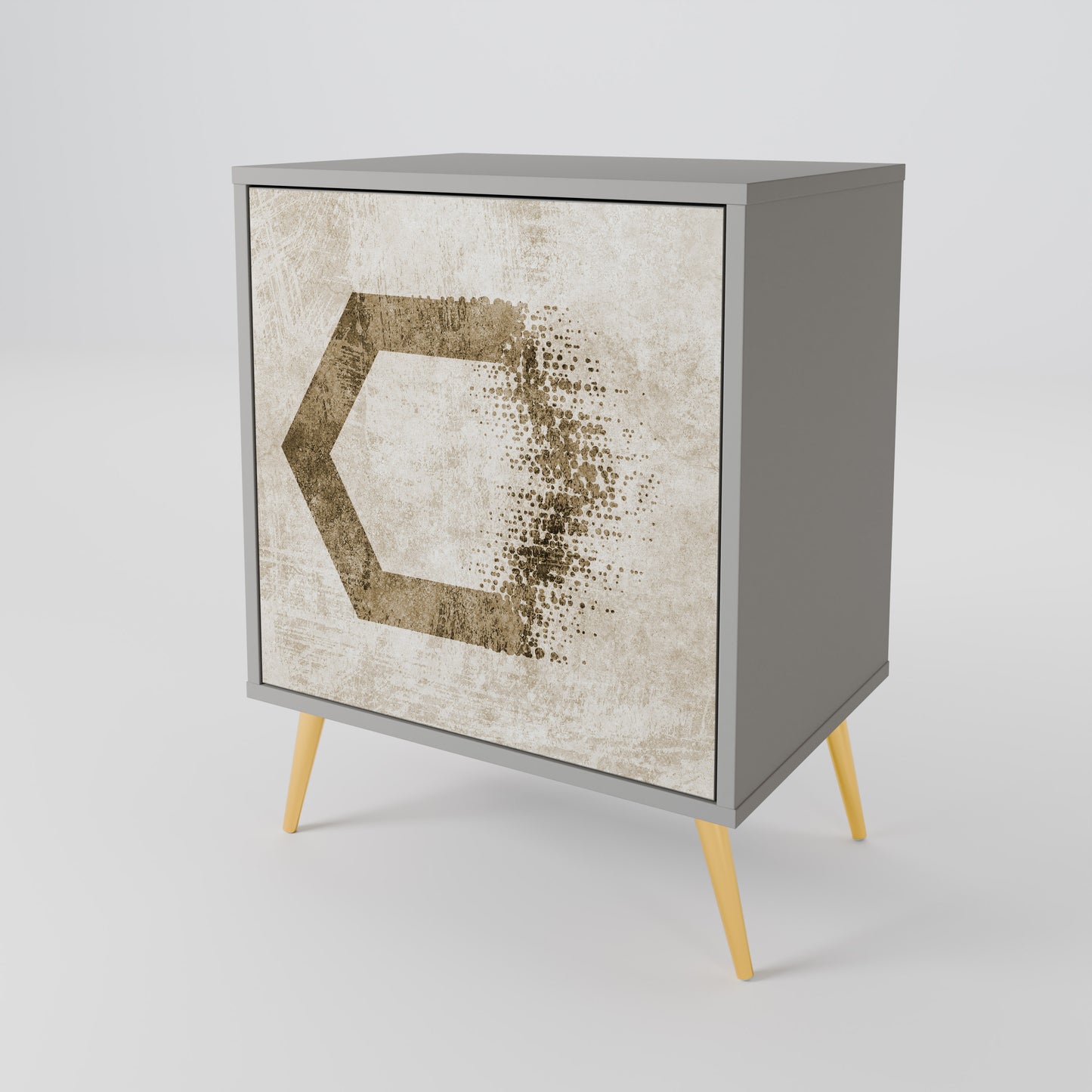 Credenza a 1 anta HEXAGONAL SHAPES in finitura grigia