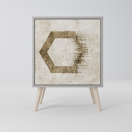 Credenza a 1 anta HEXAGONAL SHAPES in finitura grigia