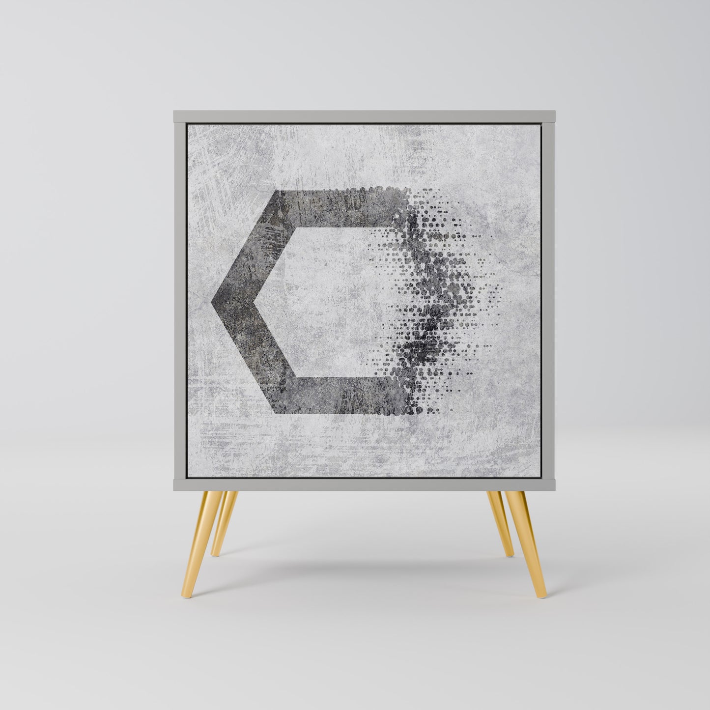 Credenza HEXAGONAL FIGURES a 1 anta in finitura grigia