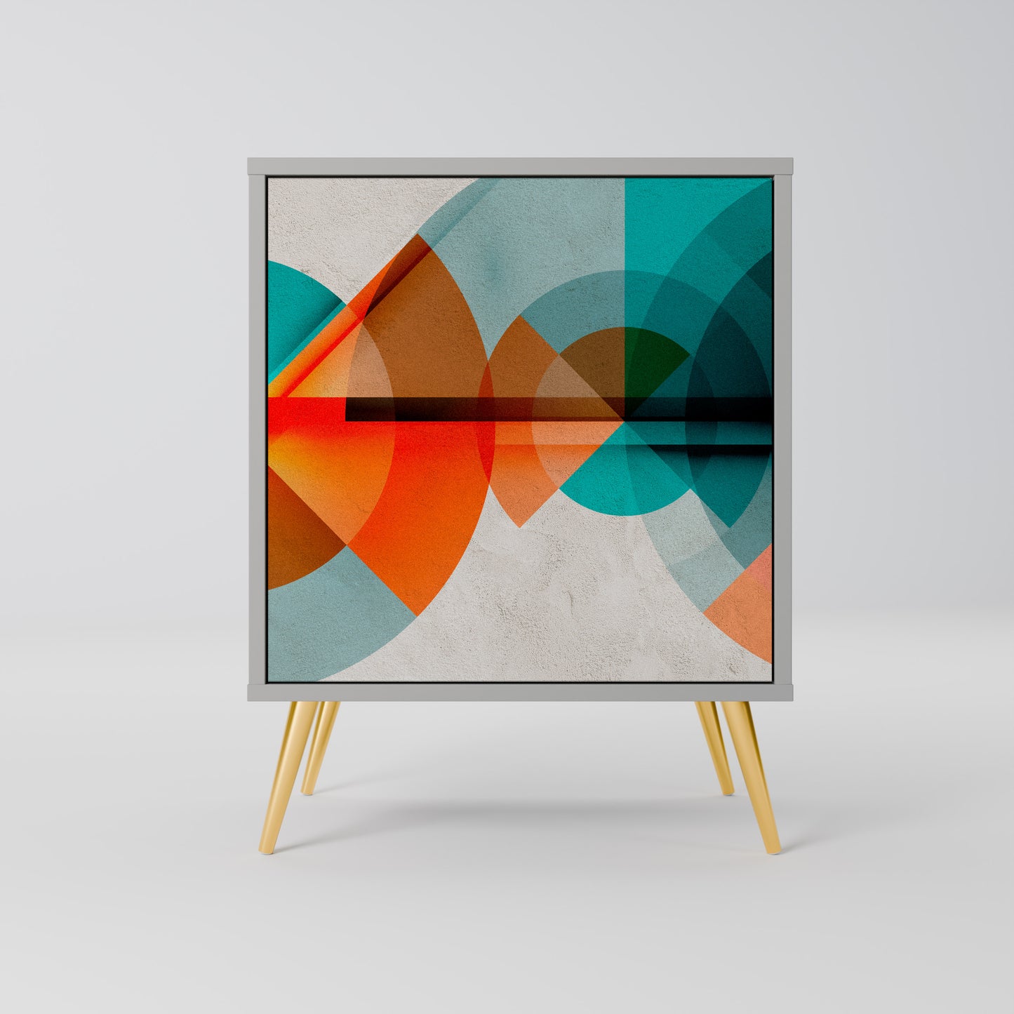 Credenza CIRCULAR RHAPSODY a 1 anta con finitura grigia