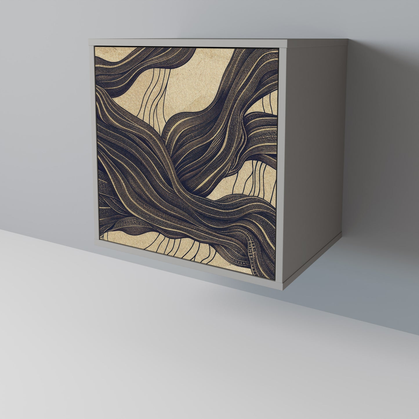 UNIFIED FRAGMENTS 1-Door Sideboard in Grey Finish