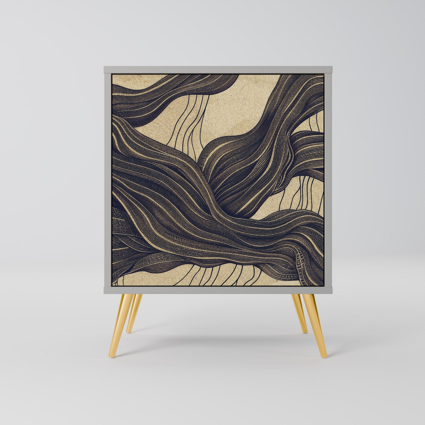 UNIFIED FRAGMENTS 1-Door Sideboard in Grey Finish