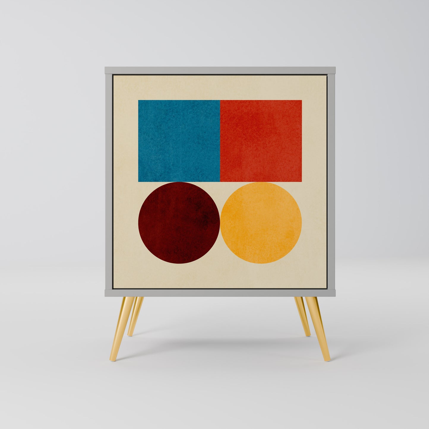 Credenza GEOMETRIC PUZZLE a 1 anta in finitura grigia