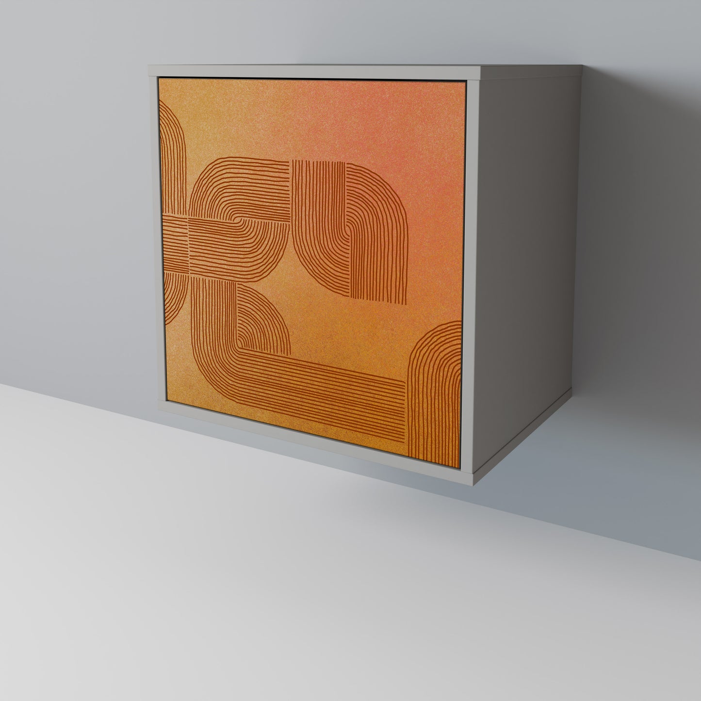 Credenza a 1 anta con finitura grigia STRENGTHENING RELATION