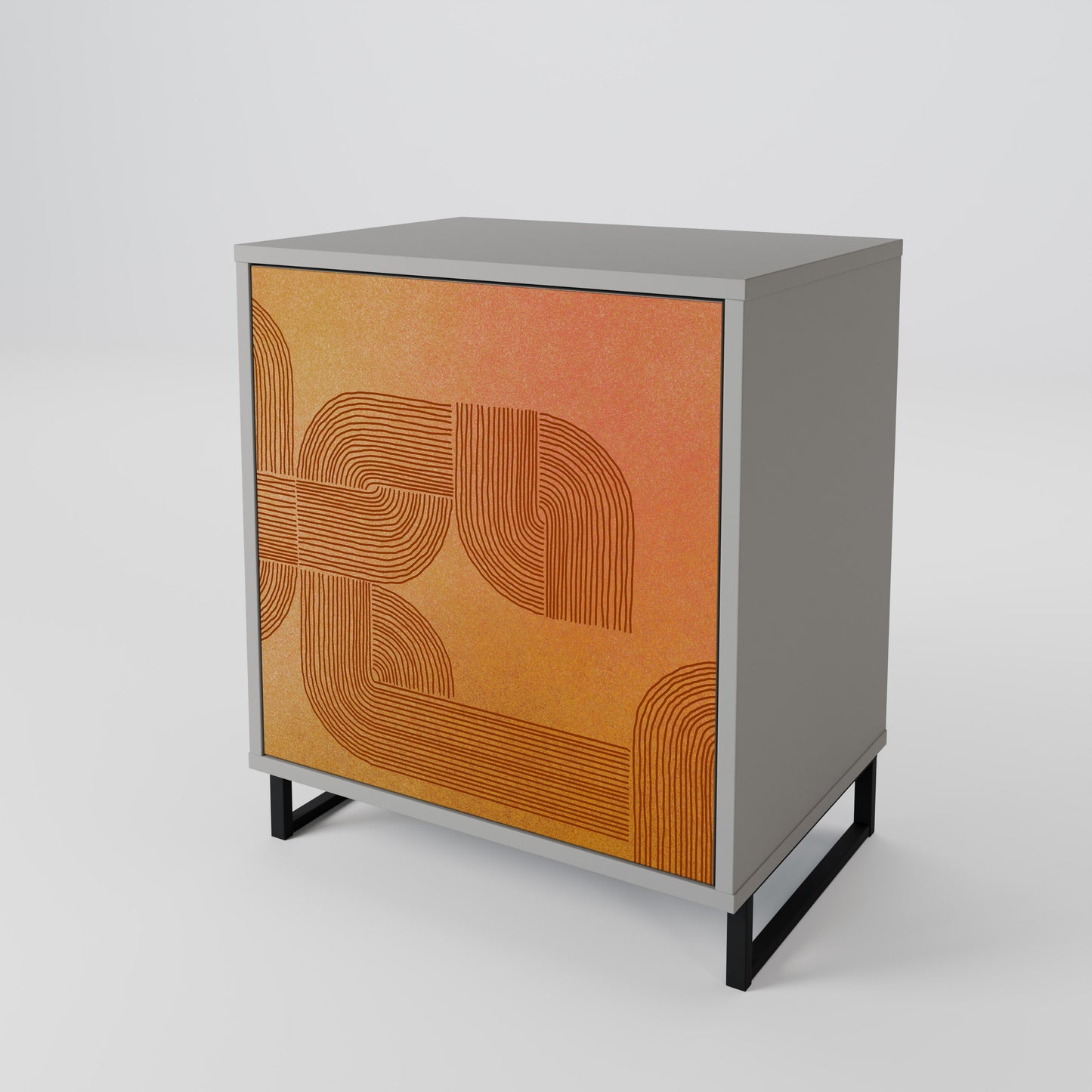 Credenza a 1 anta con finitura grigia STRENGTHENING RELATION