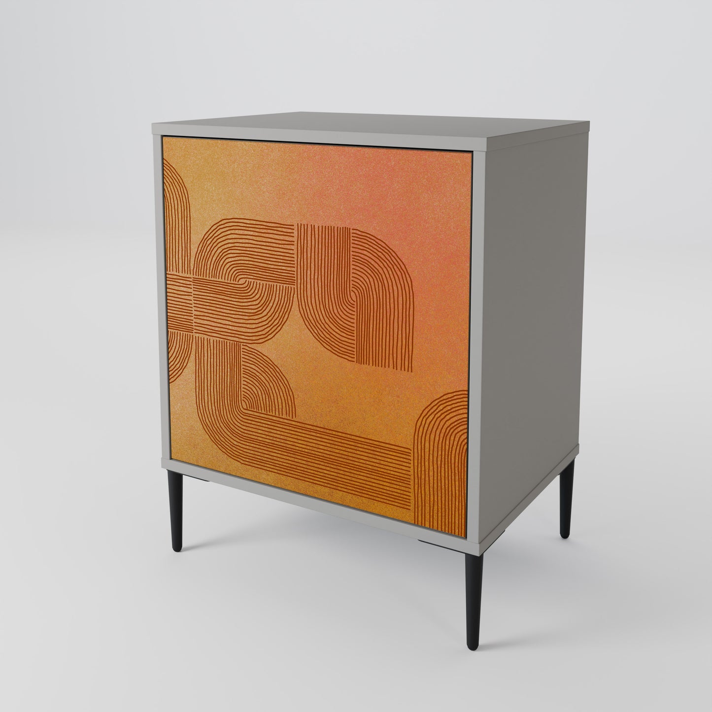 Credenza a 1 anta con finitura grigia STRENGTHENING RELATION