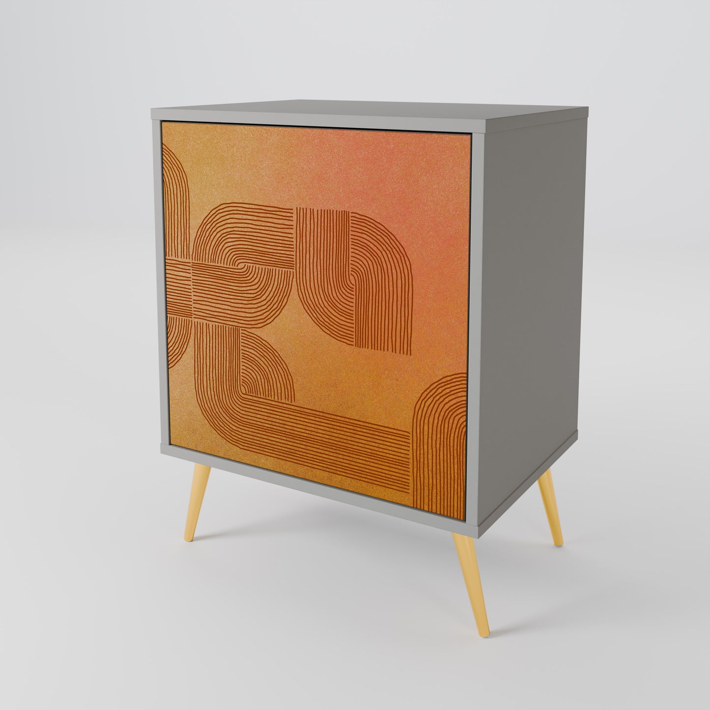 Credenza a 1 anta con finitura grigia STRENGTHENING RELATION