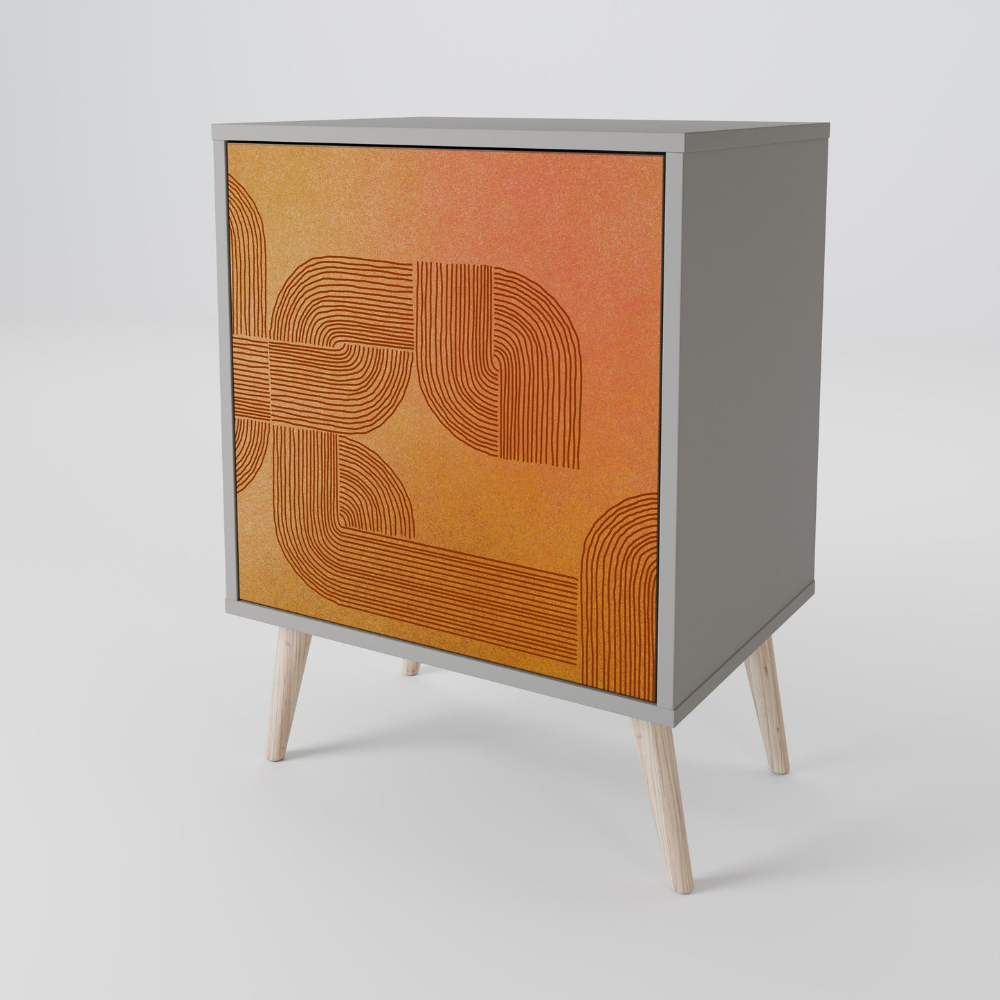 Credenza a 1 anta con finitura grigia STRENGTHENING RELATION