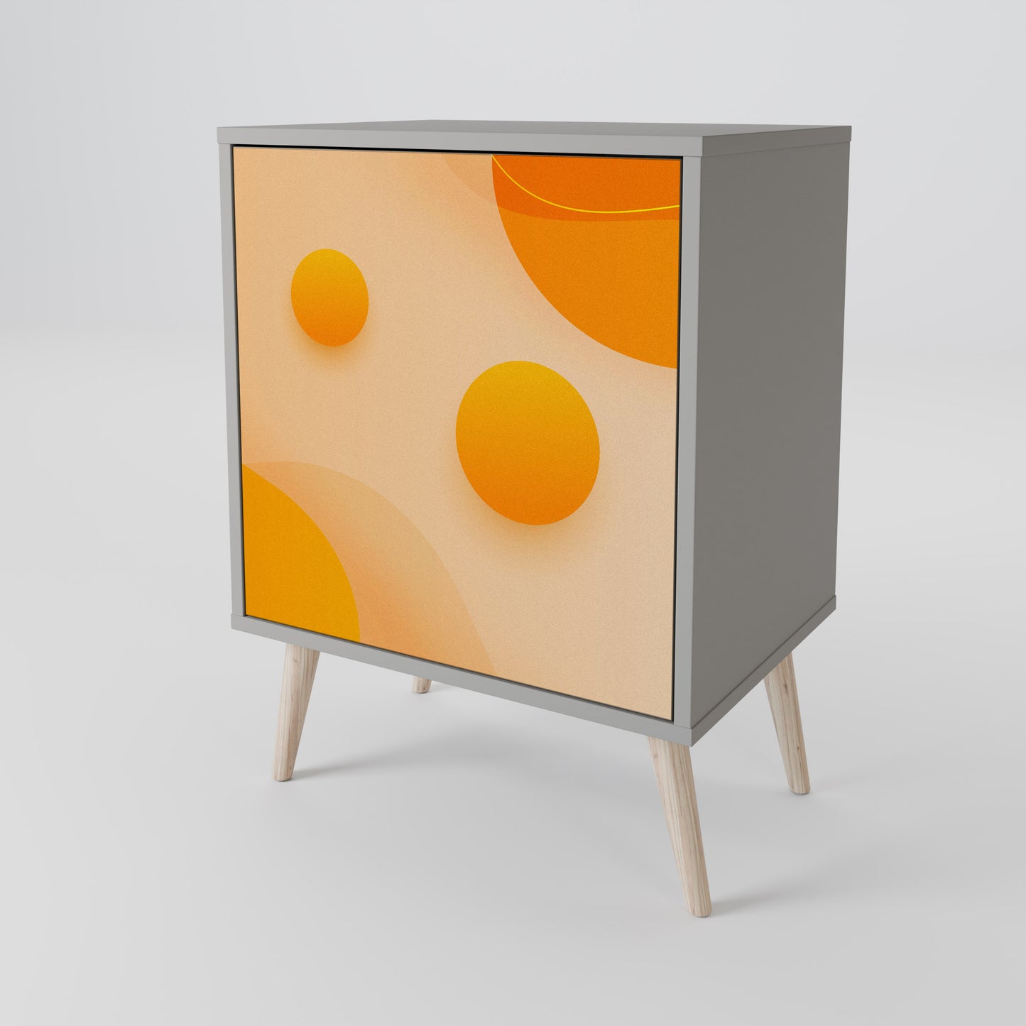 Credenza ORANGE ARRANGEMENT a 1 anta con finitura grigia
