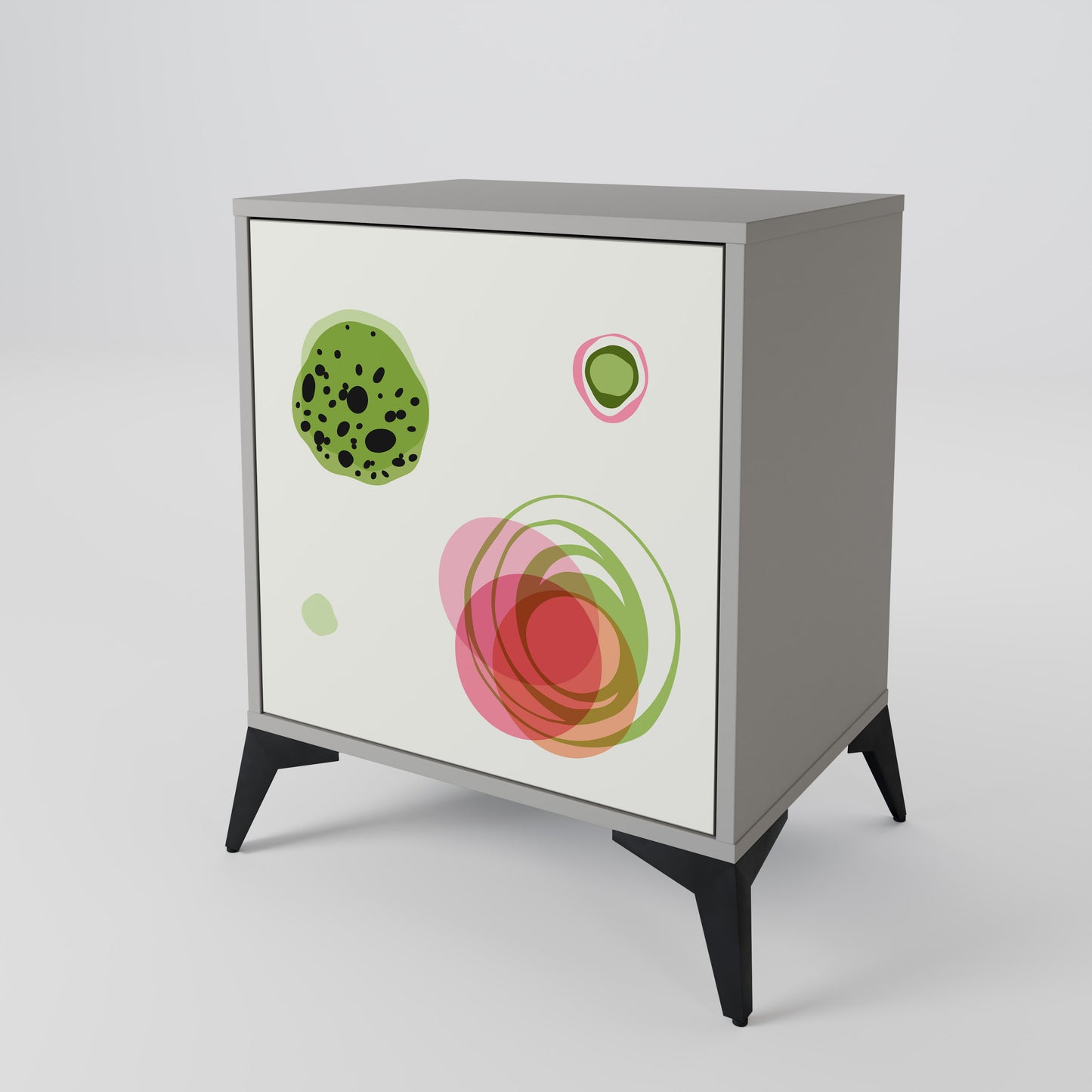 COLORFUL COSMOS 1-Door Sideboard in Grey Finish