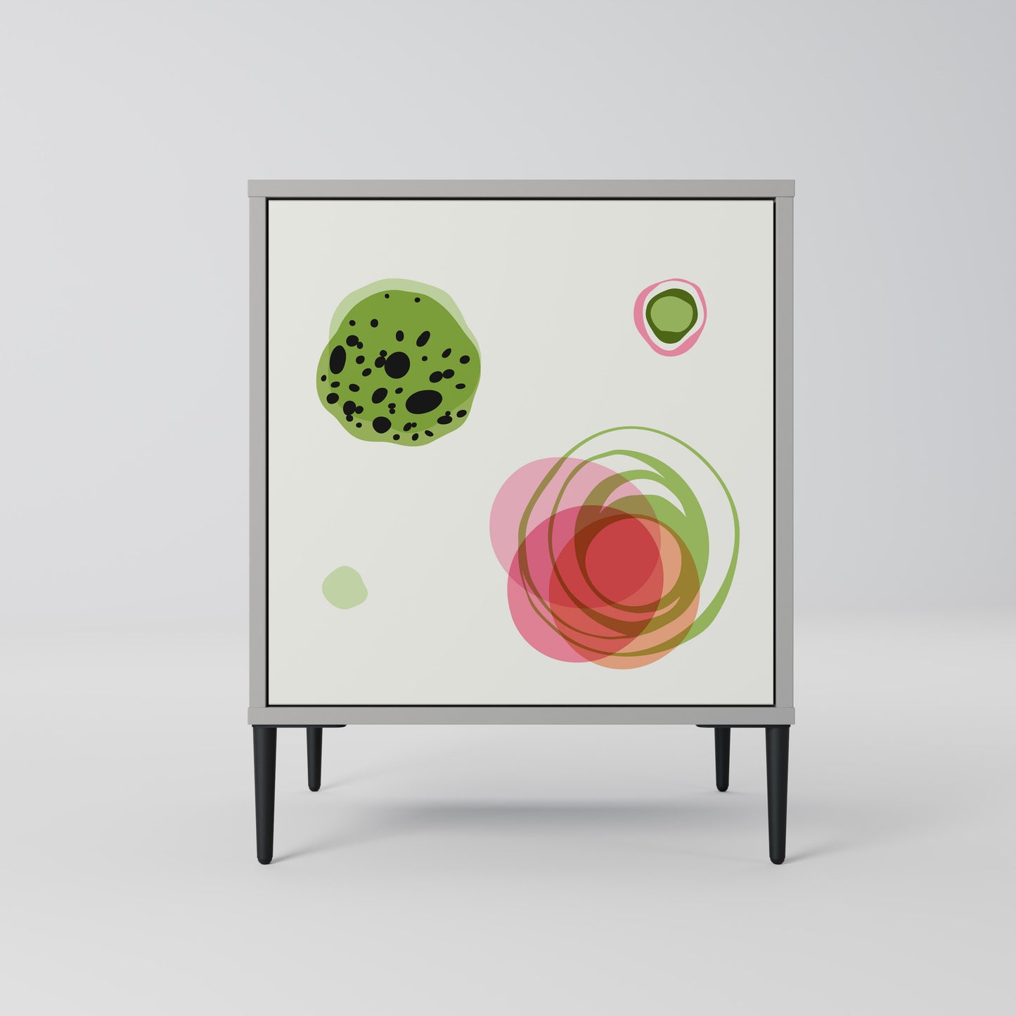 COLORFUL COSMOS 1-Door Sideboard in Grey Finish