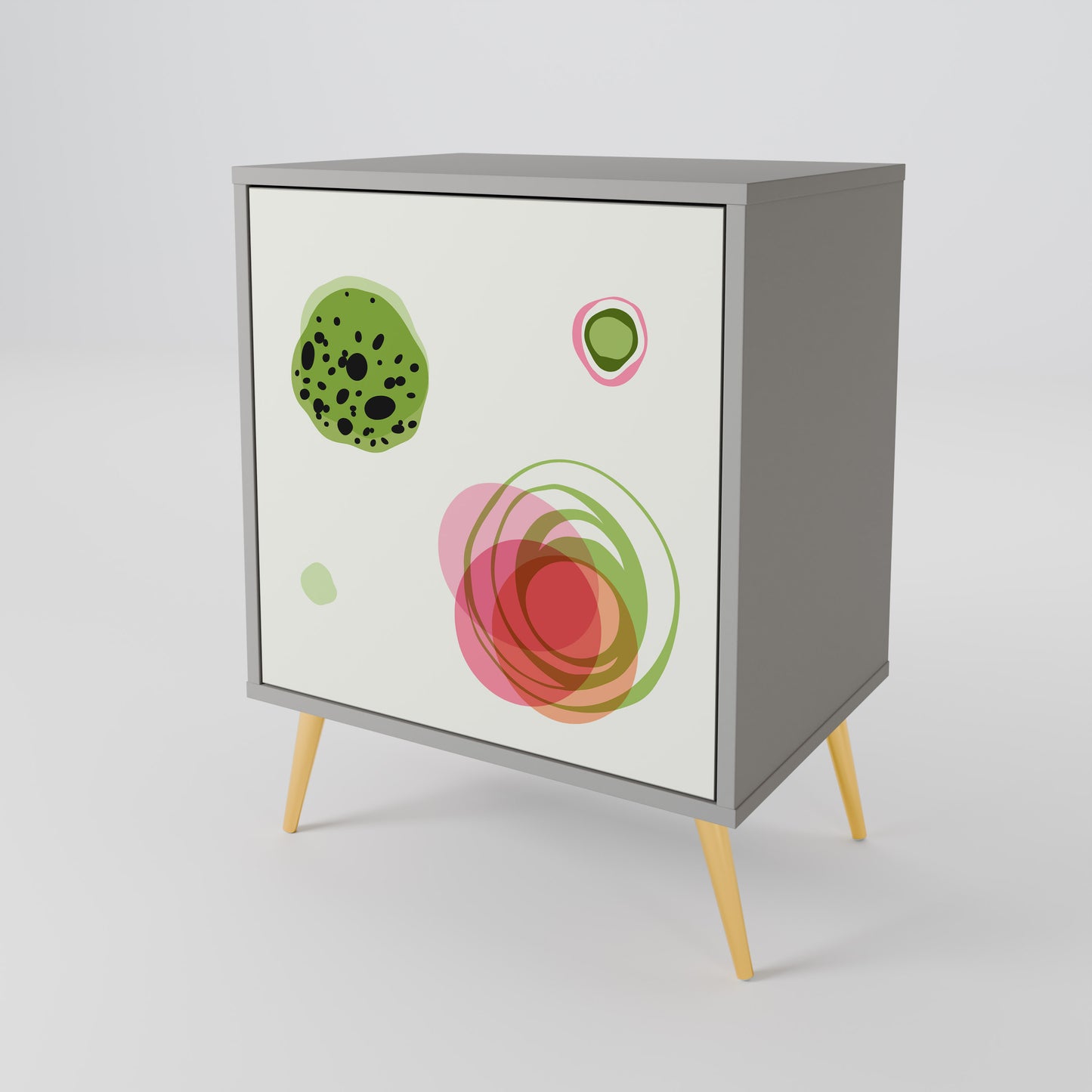 COLORFUL COSMOS 1-Door Sideboard in Grey Finish