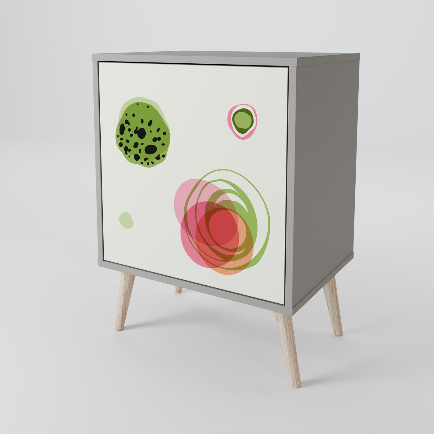 COLORFUL COSMOS 1-Door Sideboard in Grey Finish