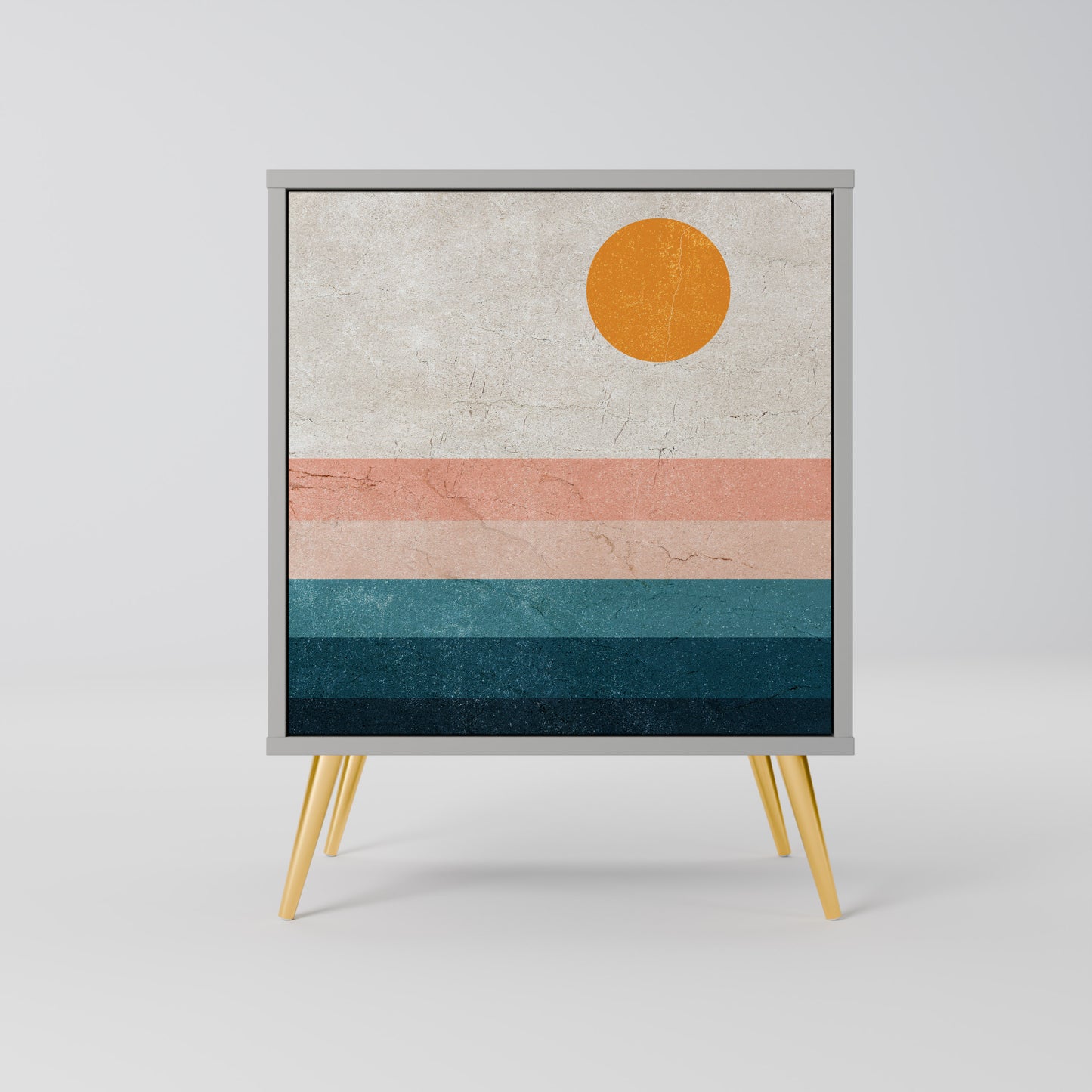 Credenza TWO HALVES a 1 anta con finitura grigia