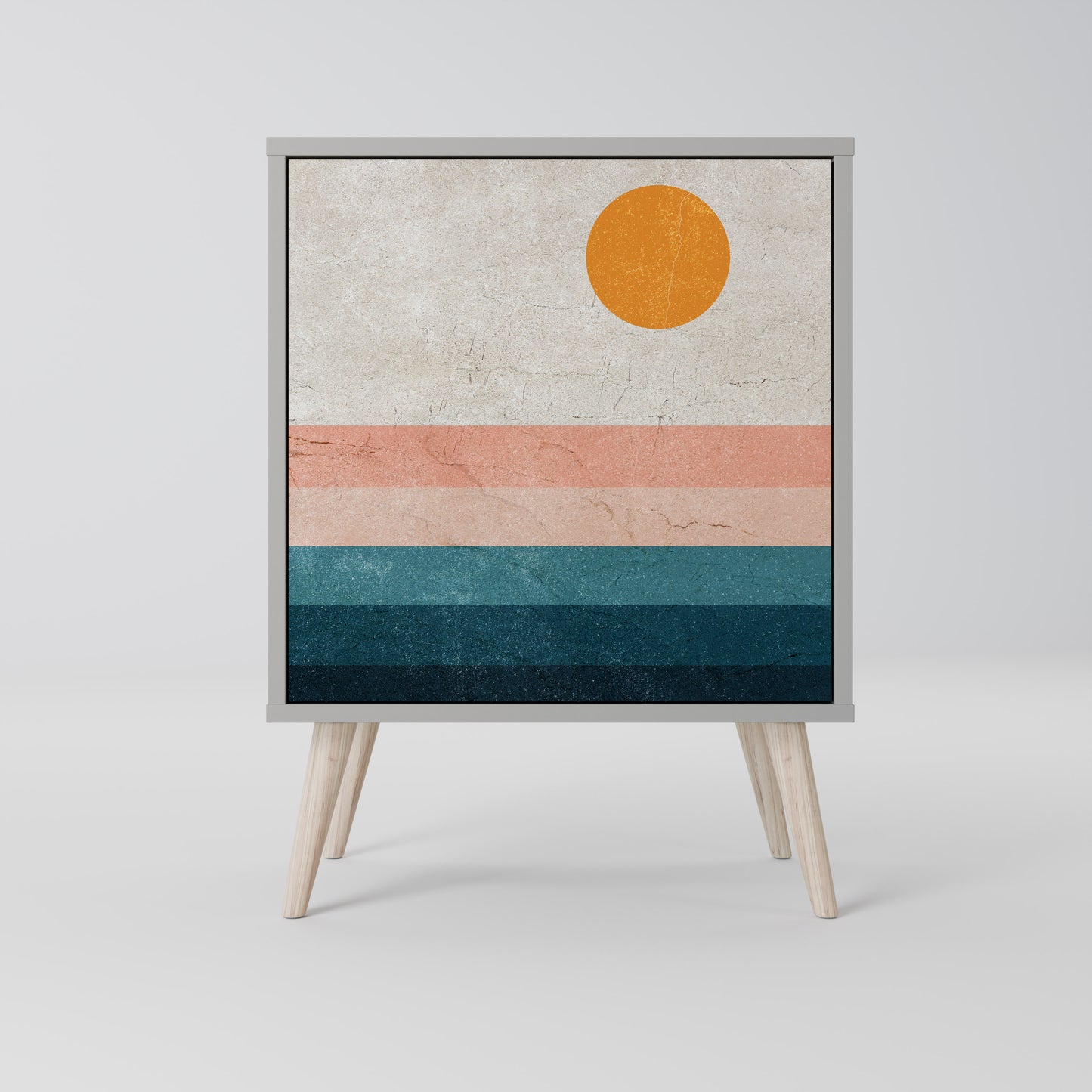 Credenza TWO HALVES a 1 anta con finitura grigia