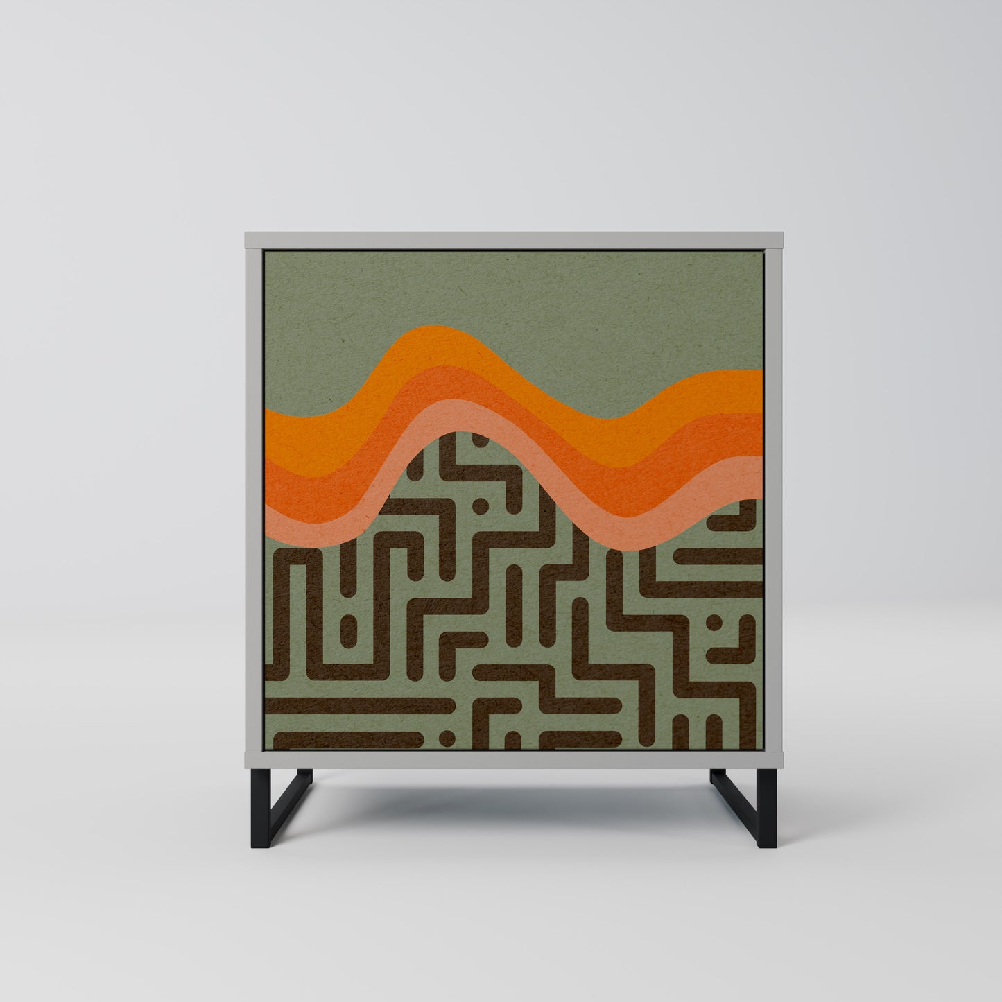 Credenza a 1 anta SIMPLE SOLUTIONS in finitura grigia