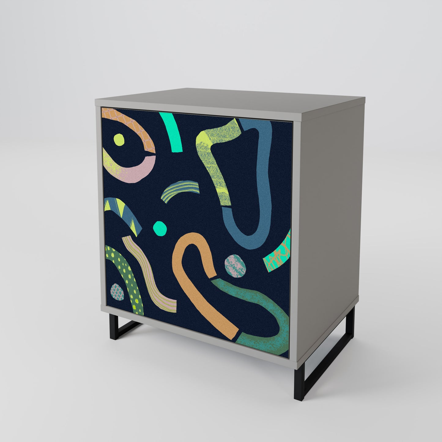 CONTRAST DANCE 1-Door Sideboard in Grey Finish