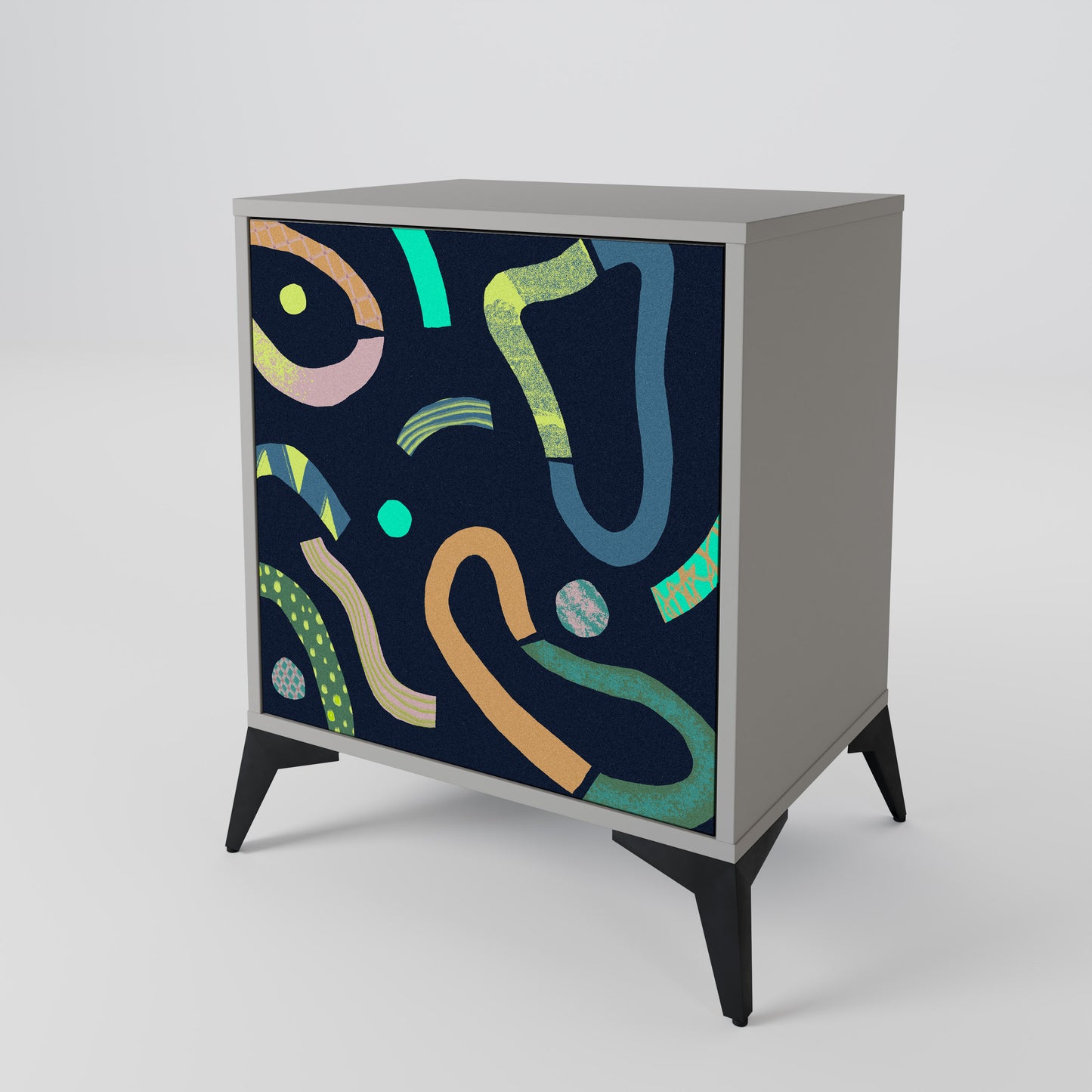 CONTRAST DANCE 1-Door Sideboard in Grey Finish