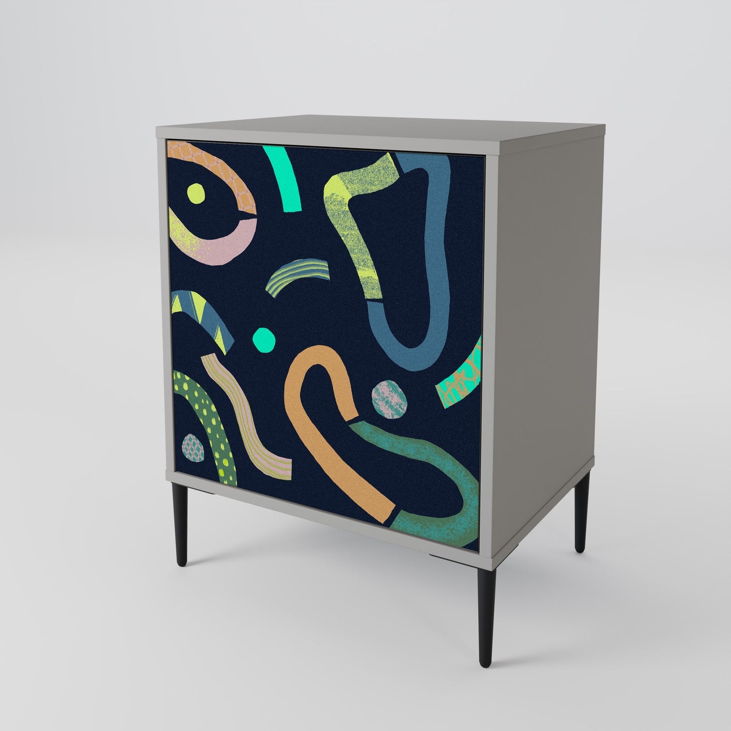 CONTRAST DANCE 1-Door Sideboard in Grey Finish