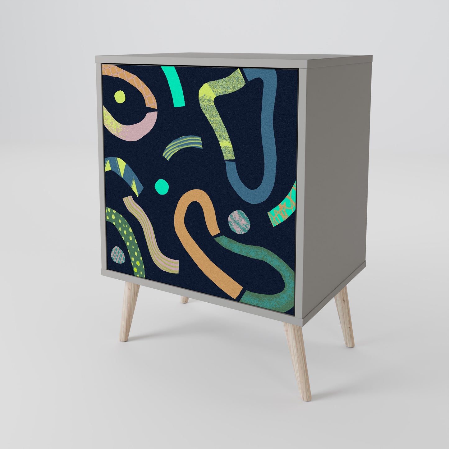 CONTRAST DANCE 1-Door Sideboard in Grey Finish