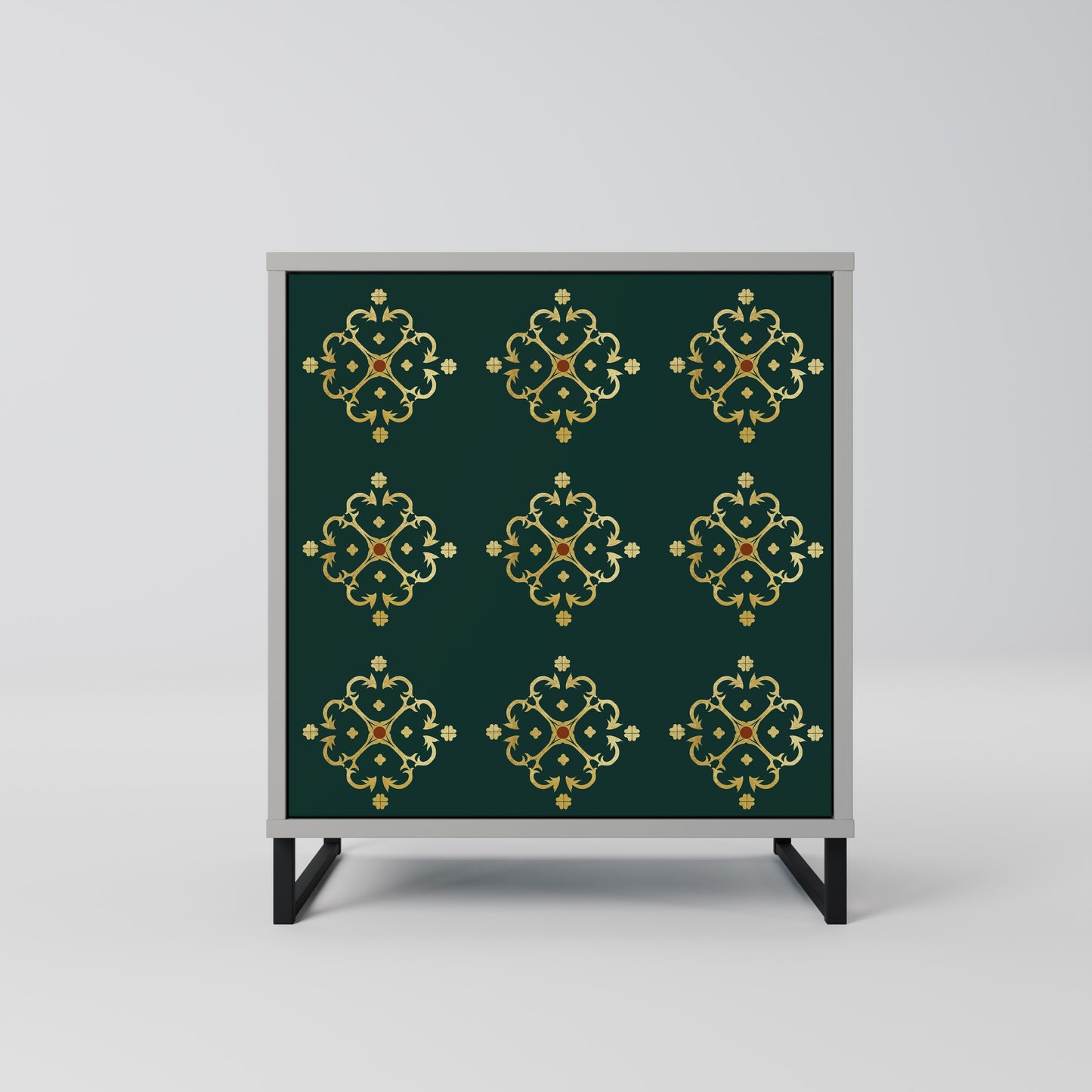Credenza ROYAL MEDALLION a 1 anta con finitura grigia