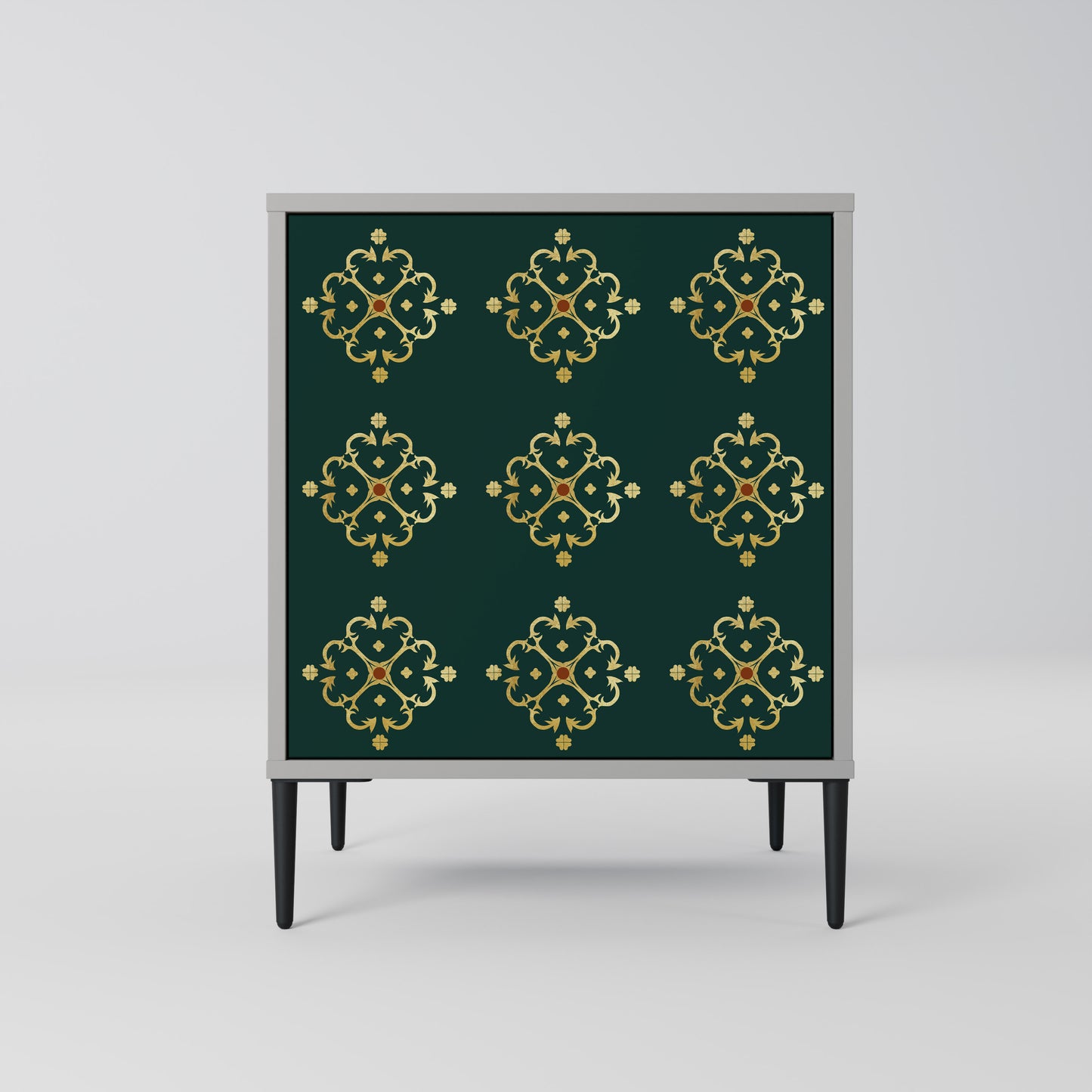 Credenza ROYAL MEDALLION a 1 anta con finitura grigia