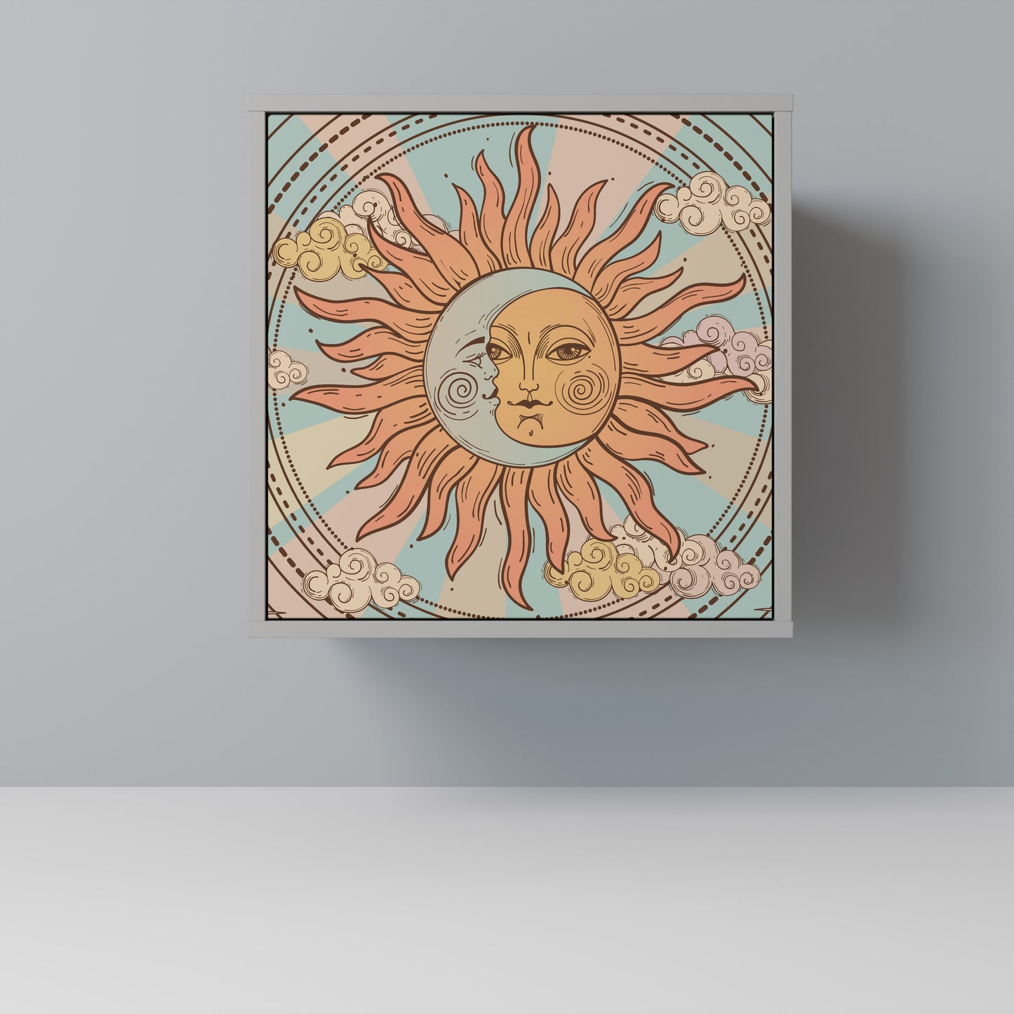 Credenza MYSTICAL STRUCTURE a 1 anta in finitura grigia