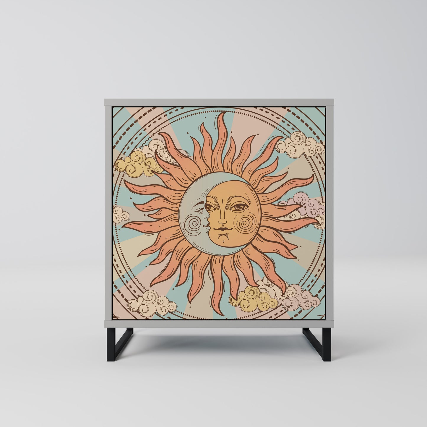 Credenza MYSTICAL STRUCTURE a 1 anta in finitura grigia