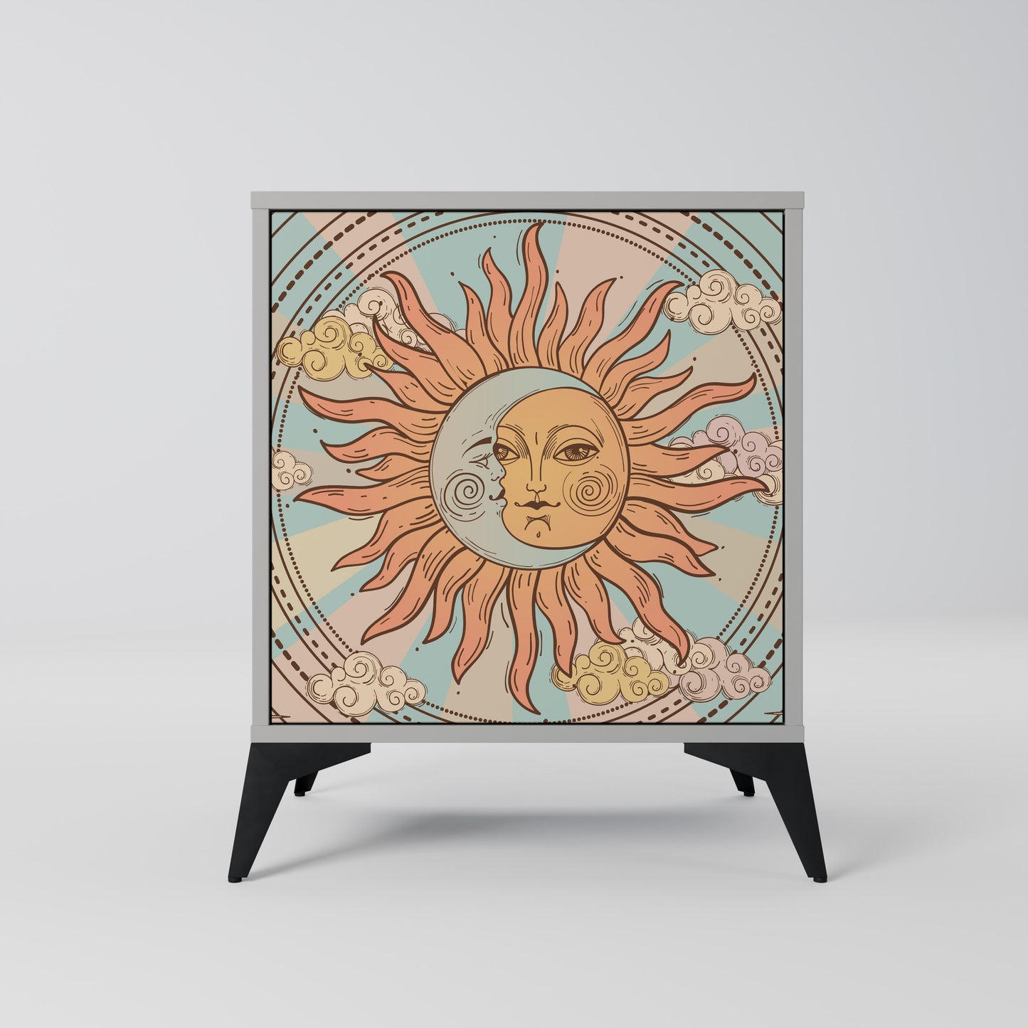 Credenza MYSTICAL STRUCTURE a 1 anta in finitura grigia