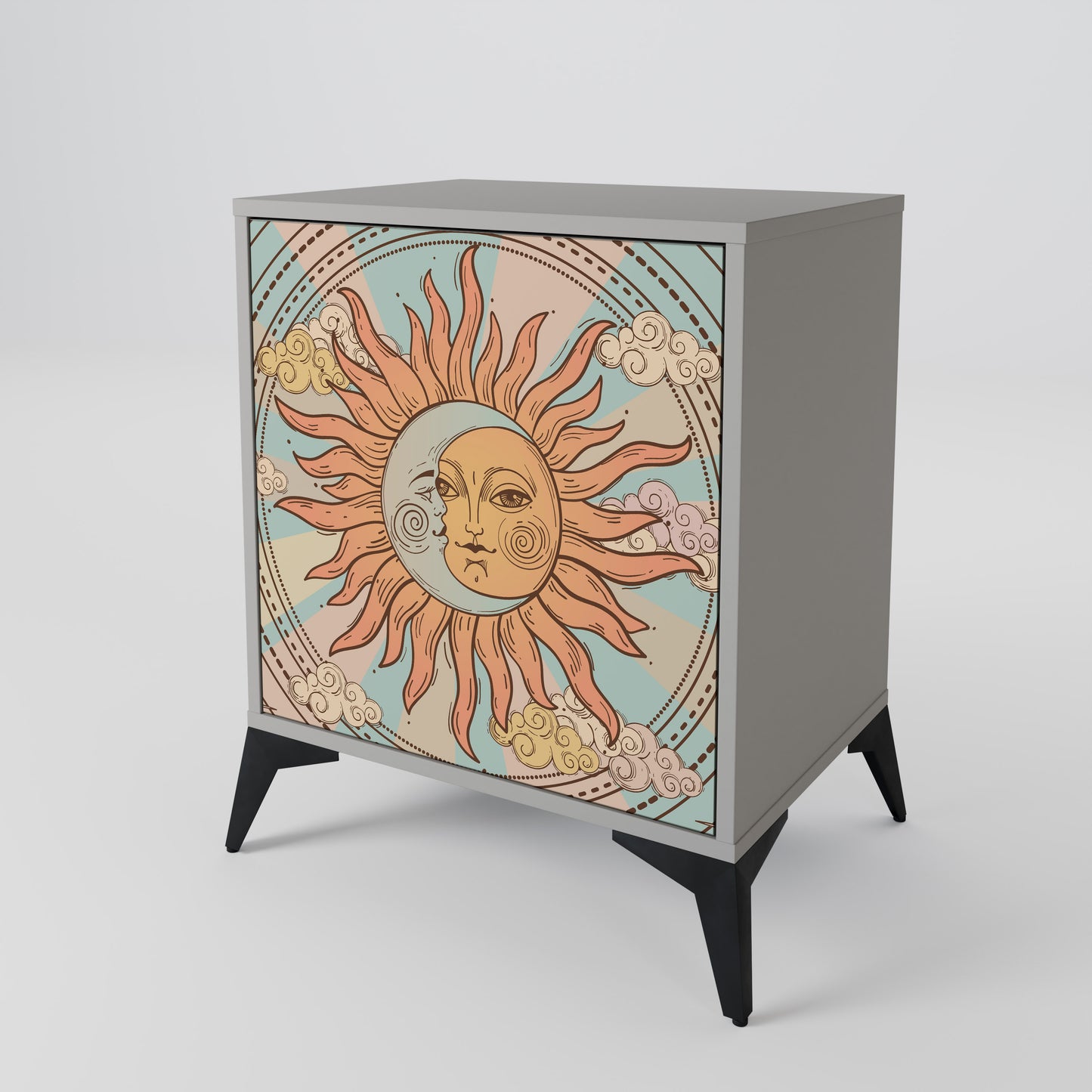 Credenza MYSTICAL STRUCTURE a 1 anta in finitura grigia