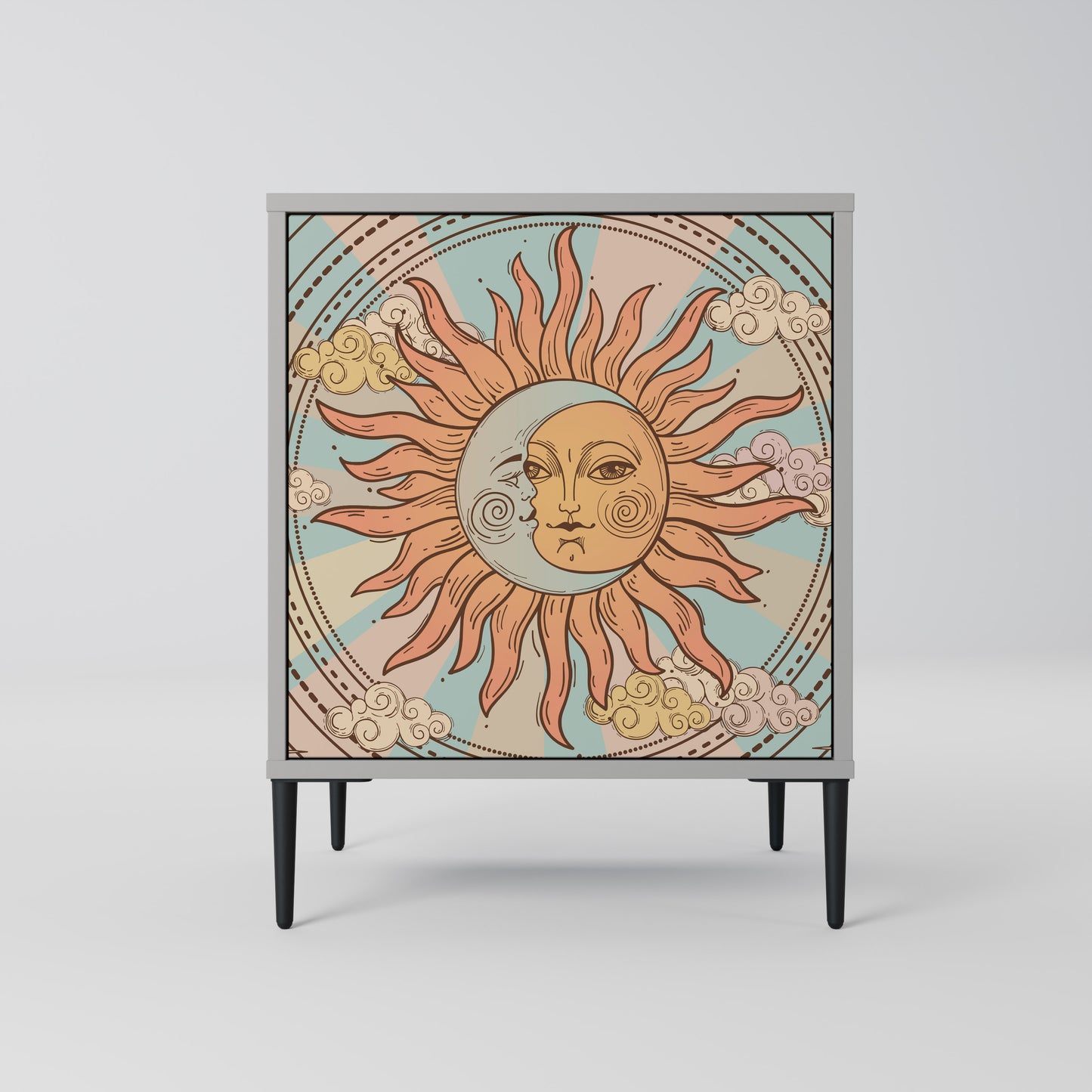 Credenza MYSTICAL STRUCTURE a 1 anta in finitura grigia