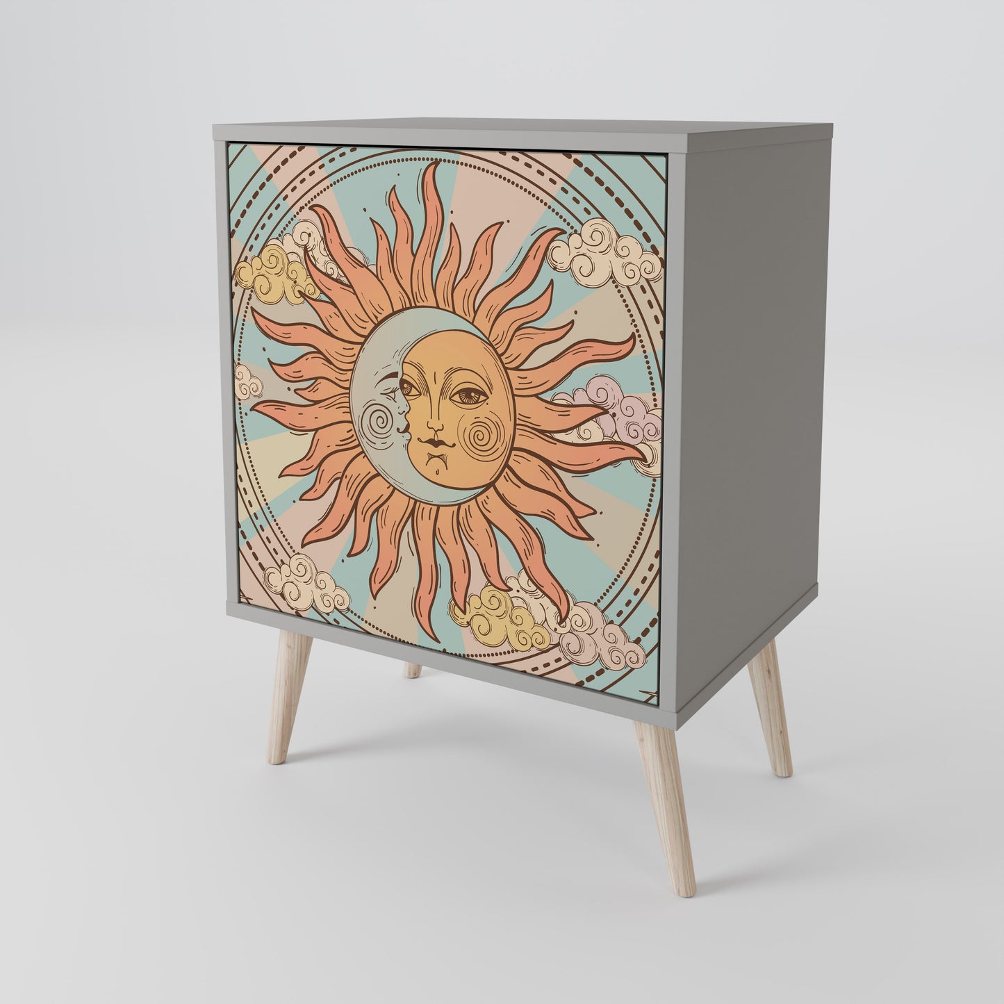 Credenza MYSTICAL STRUCTURE a 1 anta in finitura grigia