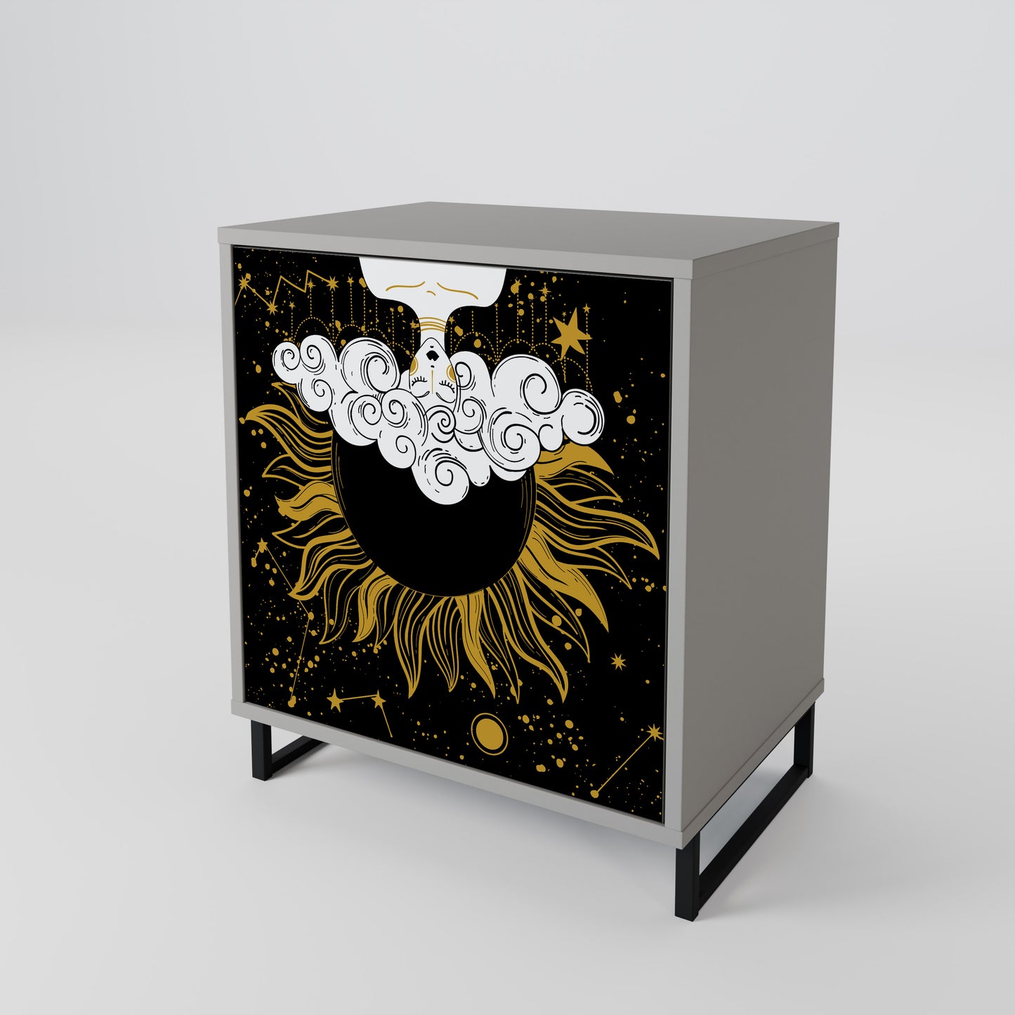STELLAR CONSTELLATIONS 1-Door Sideboard in Grey Finish