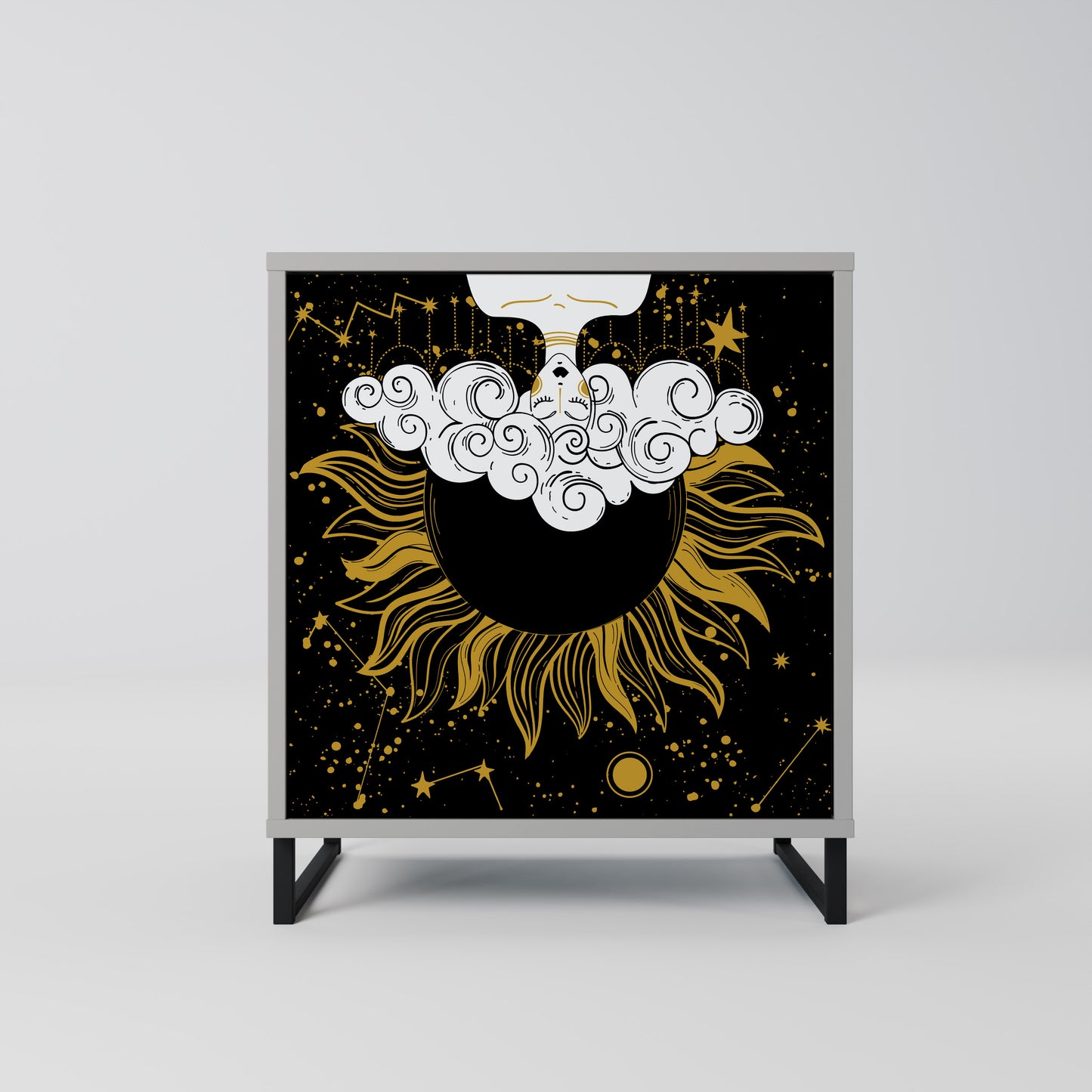 STELLAR CONSTELLATIONS 1-Door Sideboard in Grey Finish