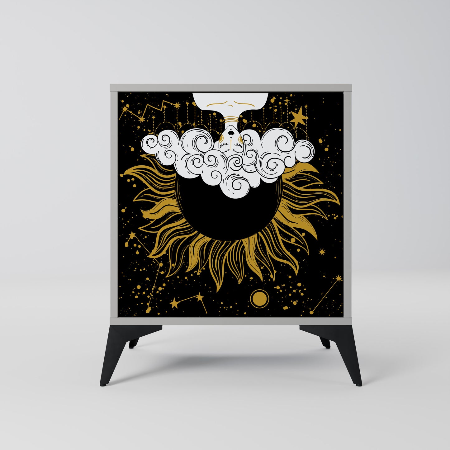 STELLAR CONSTELLATIONS 1-Door Sideboard in Grey Finish