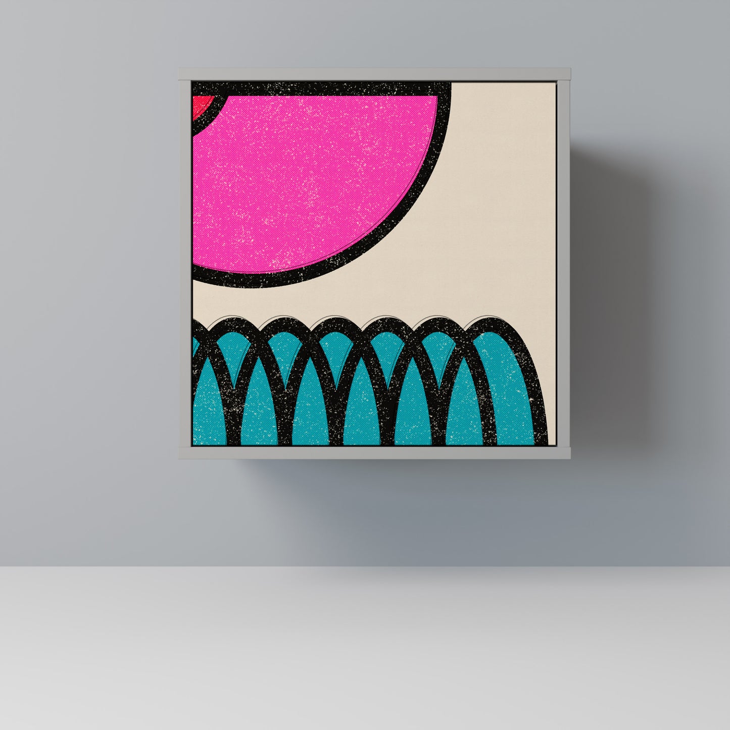 GEOMETRIC RHAPSODY 1-Door Sideboard in Grey Finish