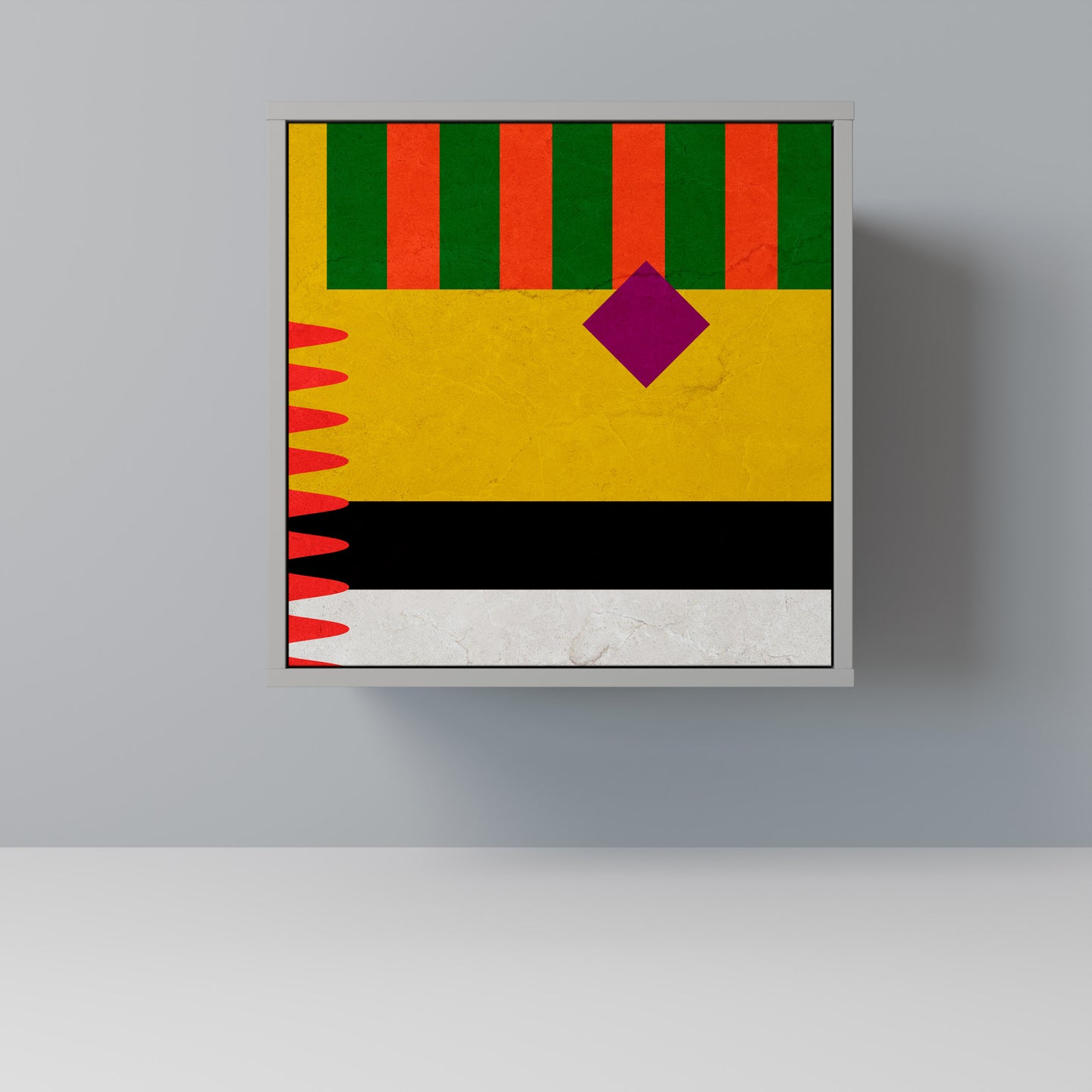 Credenza VIVID ART a 1 anta con finitura grigia