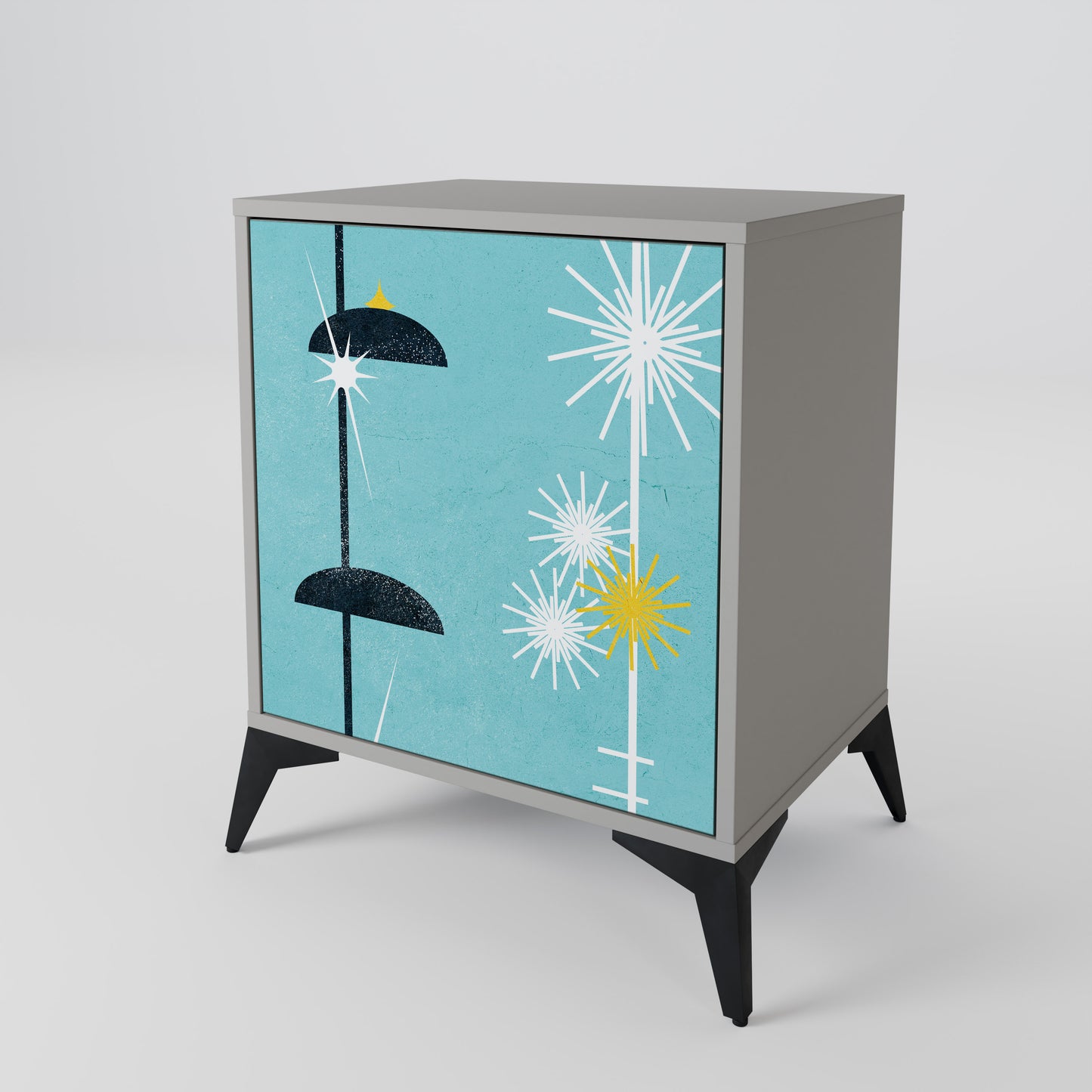 Credenza PATHS TO HAPPINESS a 1 anta con finitura grigia