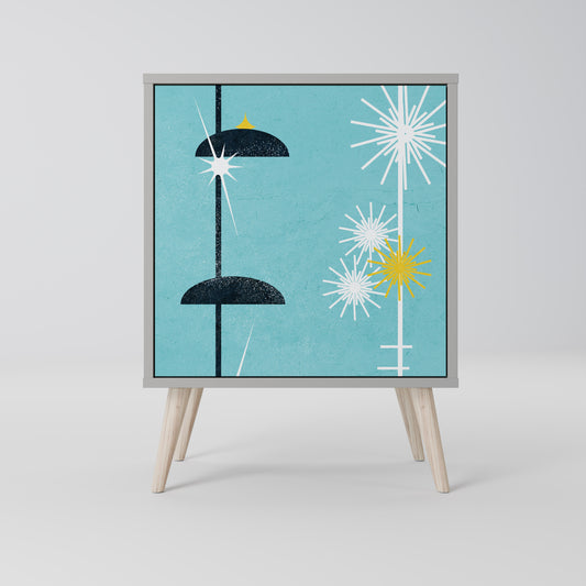 Credenza PATHS TO HAPPINESS a 1 anta con finitura grigia