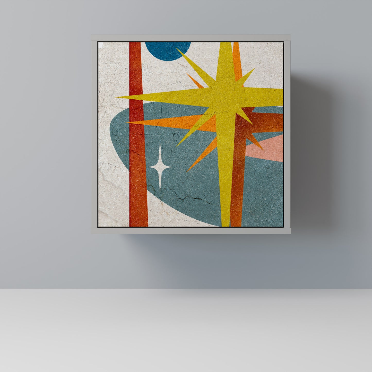 Credenza a 1 anta INTERSTELLAR VIBES in finitura grigia