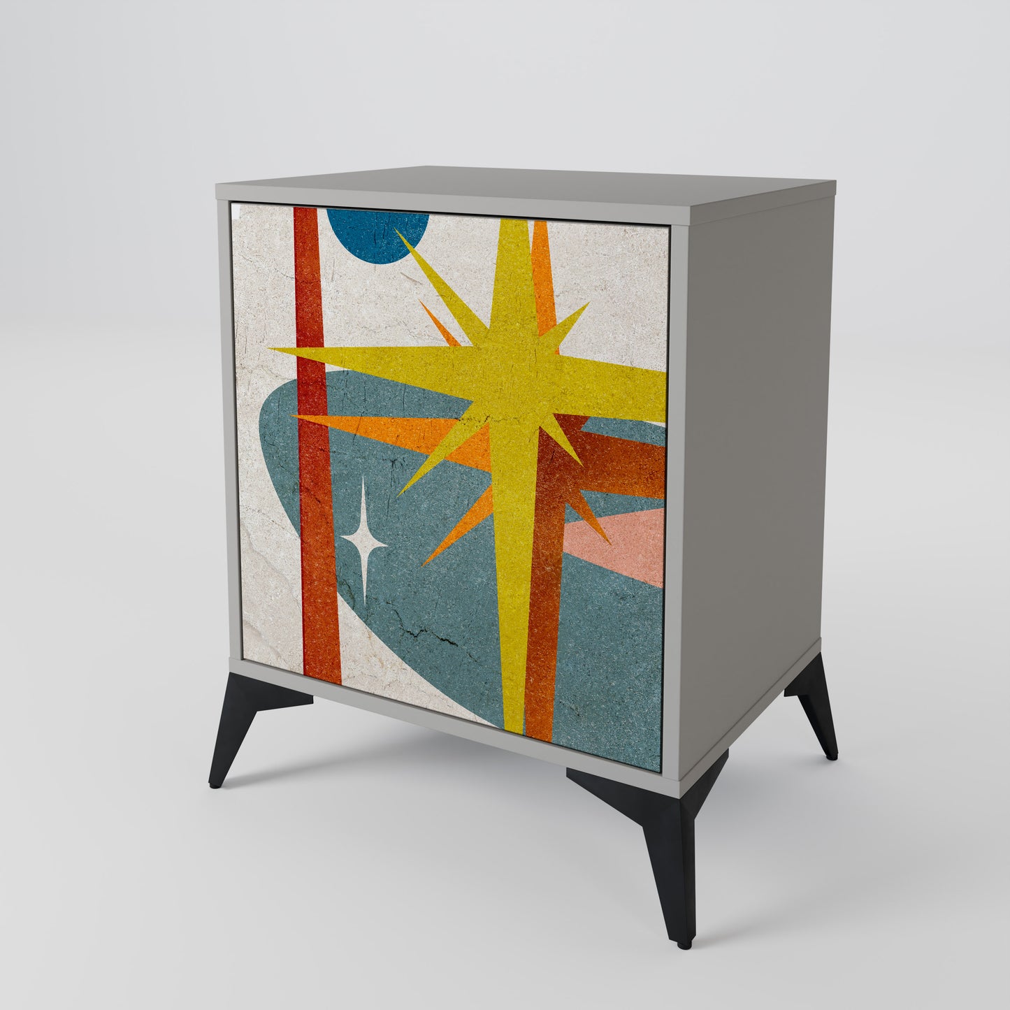 Credenza a 1 anta INTERSTELLAR VIBES in finitura grigia