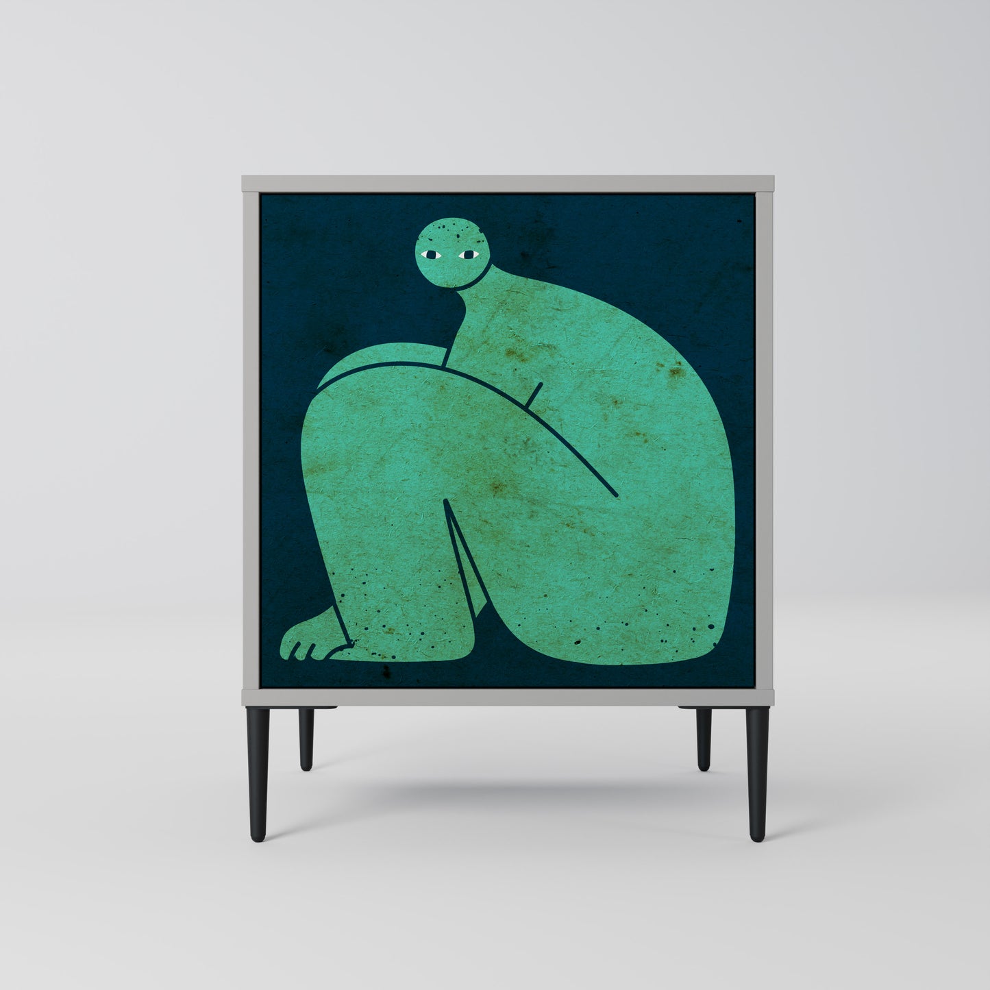 Credenza a 1 anta con finitura grigia, INSIEME MA SEPARATAMENTE