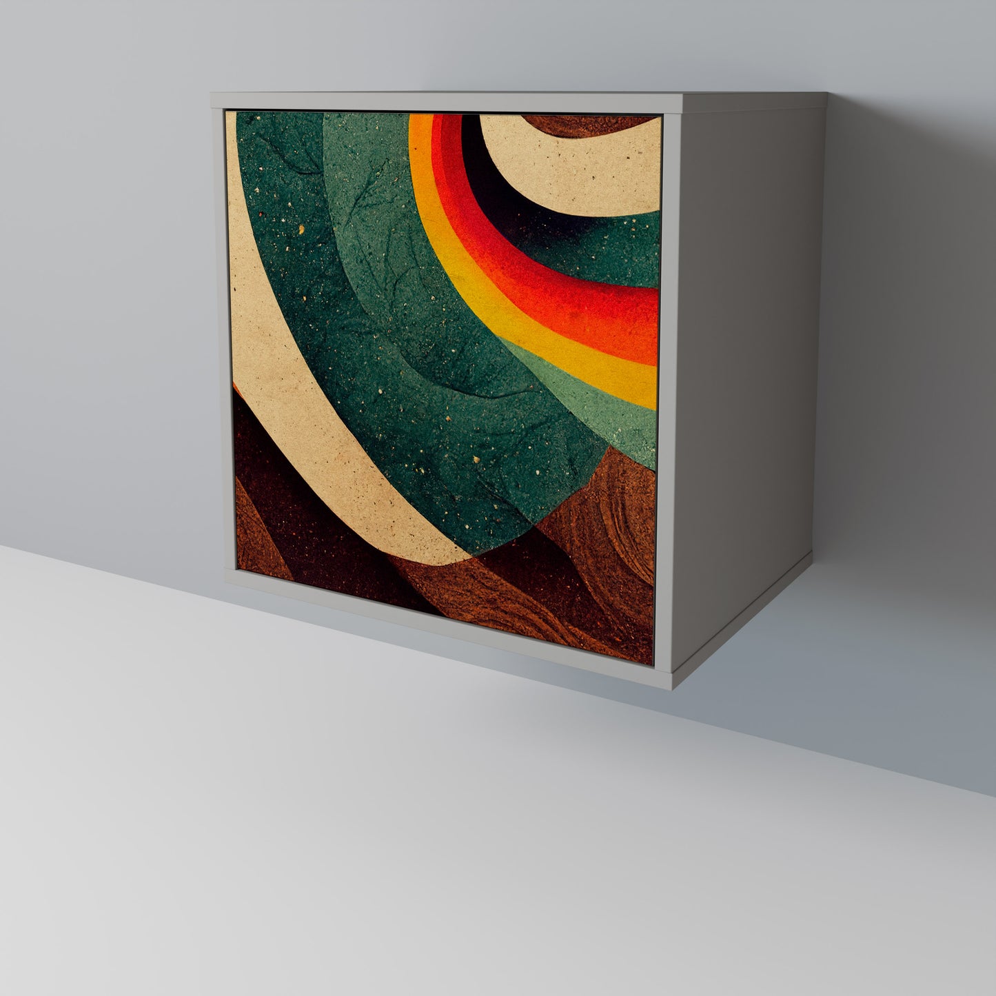 COLORFUL STRANDS 1-Door Sideboard in Grey Finish