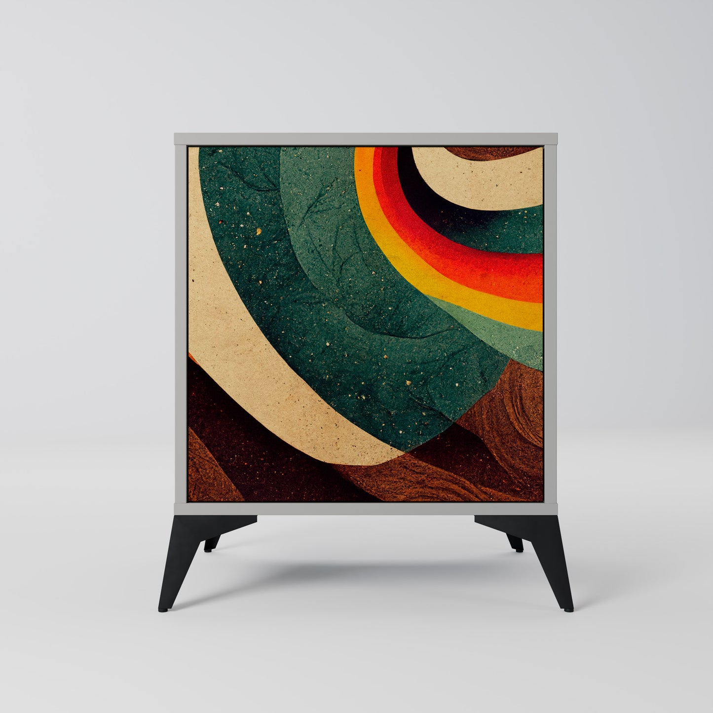 COLORFUL STRANDS 1-Door Sideboard in Grey Finish