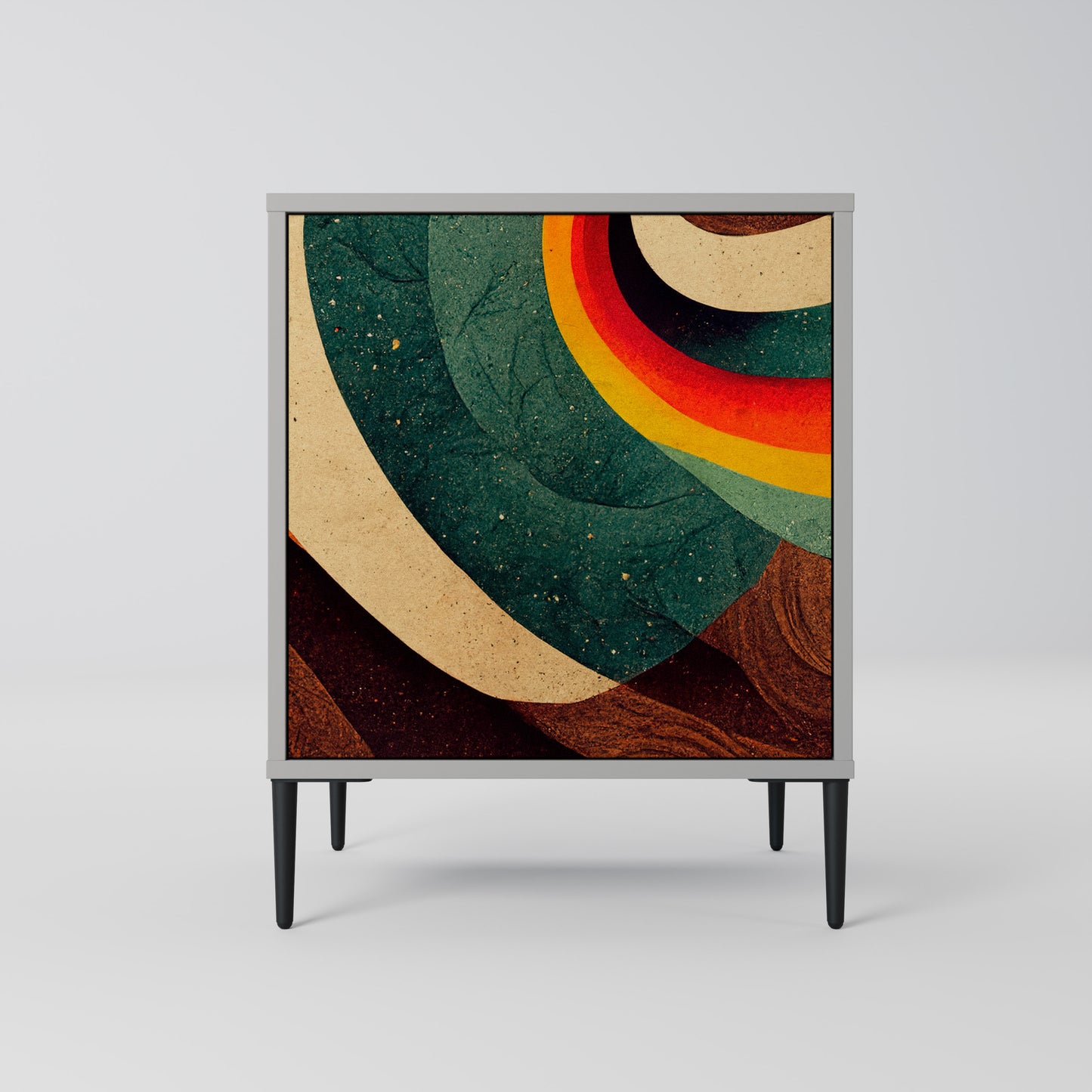 COLORFUL STRANDS 1-Door Sideboard in Grey Finish