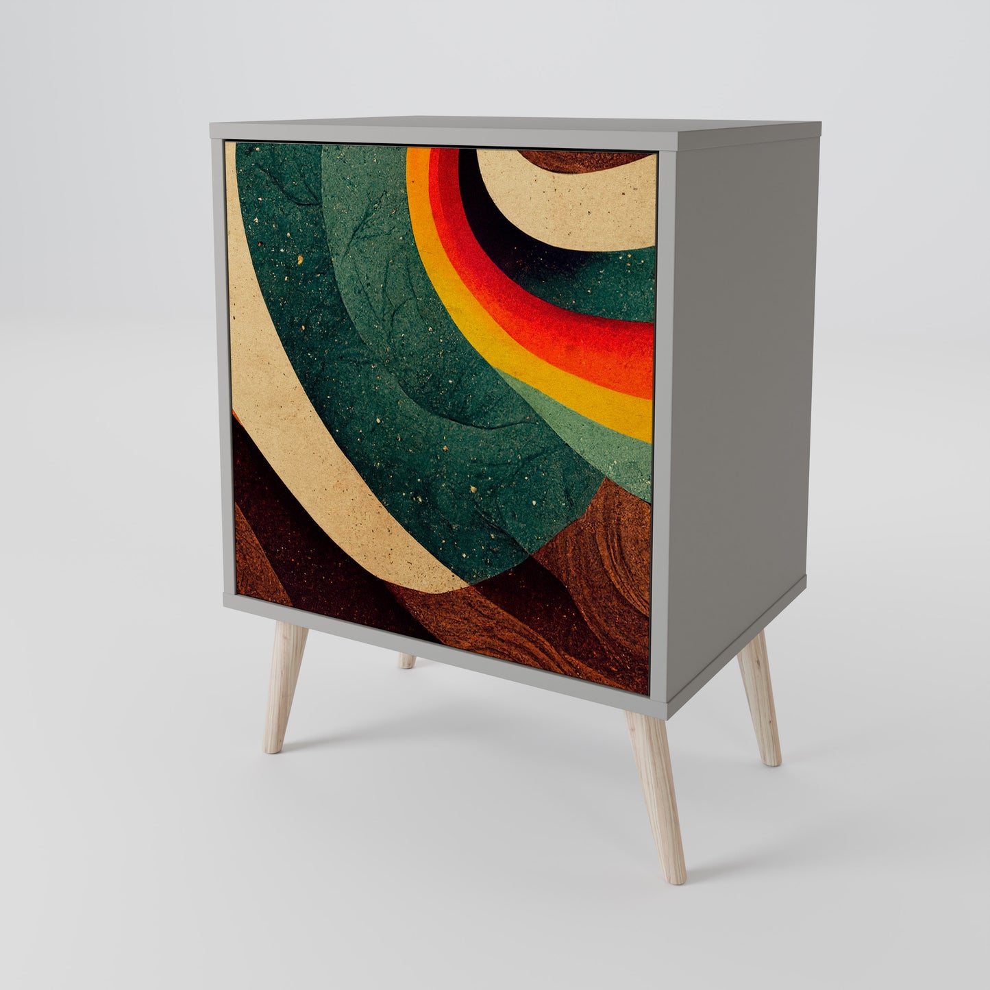 COLORFUL STRANDS 1-Door Sideboard in Grey Finish