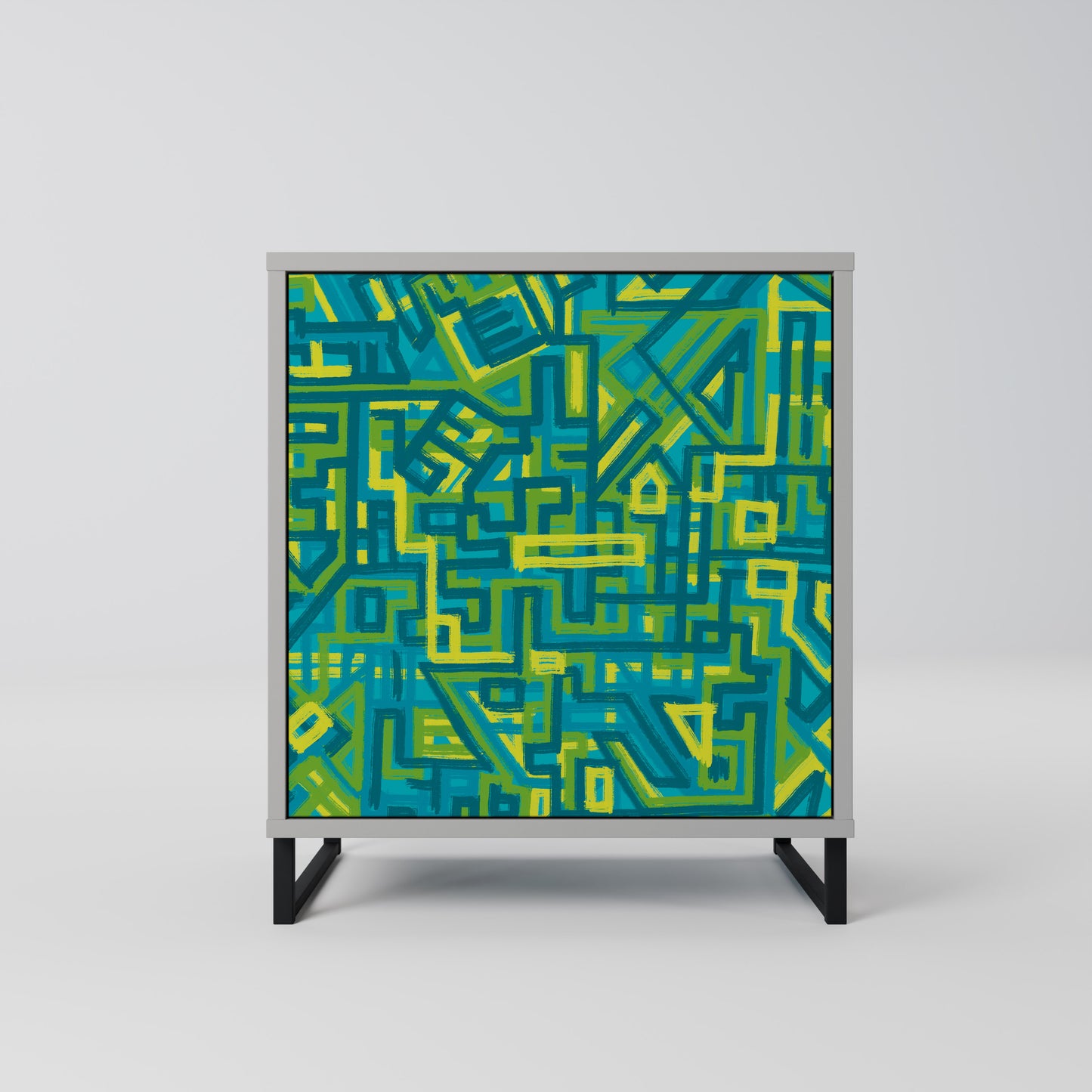 Credenza NOSTALGIC MEMORIES a 1 anta con finitura grigia