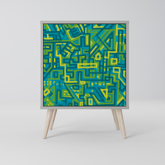 Credenza NOSTALGIC MEMORIES a 1 anta con finitura grigia